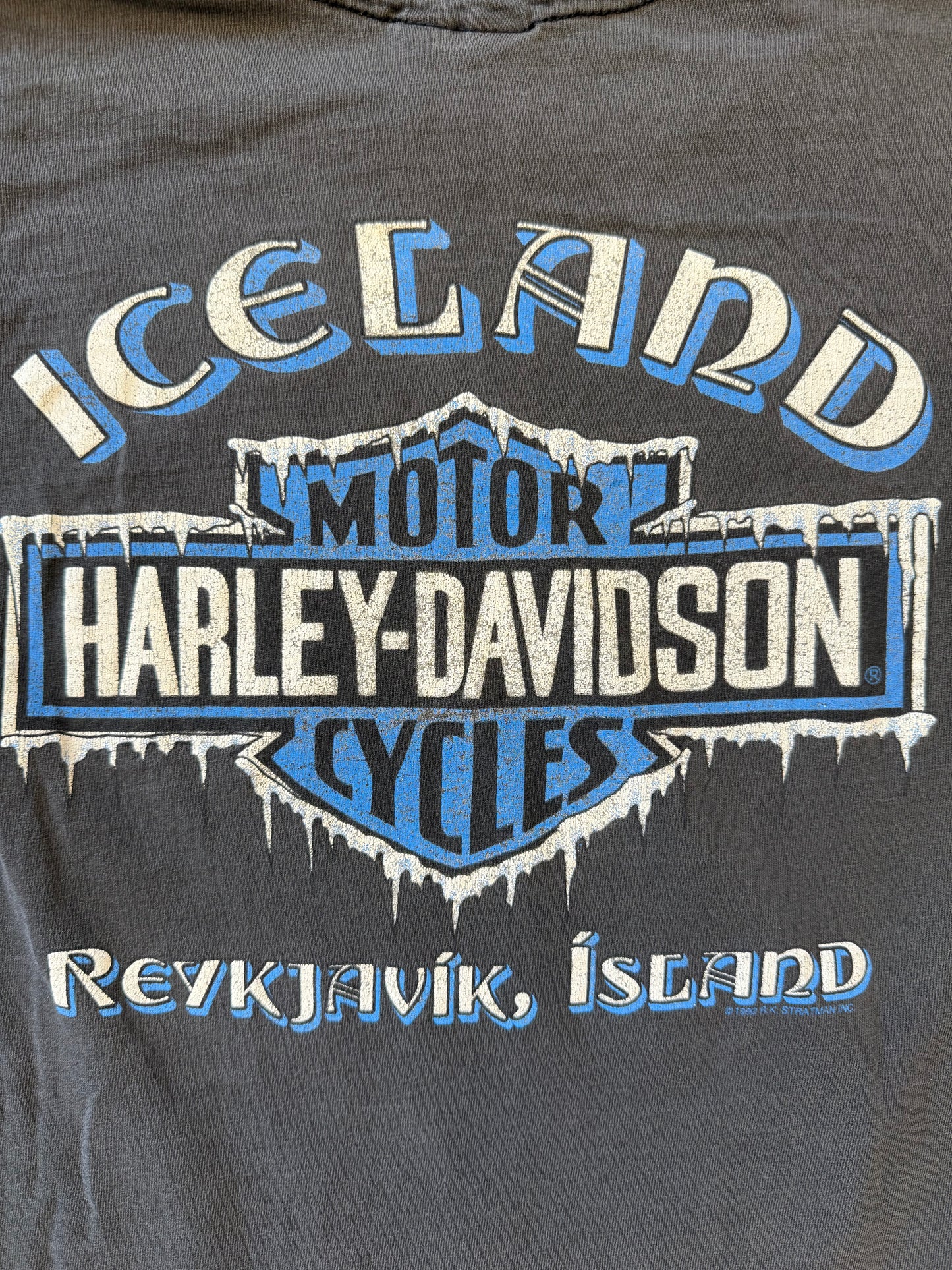 1992 HARLEY-DAVIDSON OH WHAT FUN IT IS TO RIDE.... ICELAND TEE (HARLEY-DAVIDSON TAG)