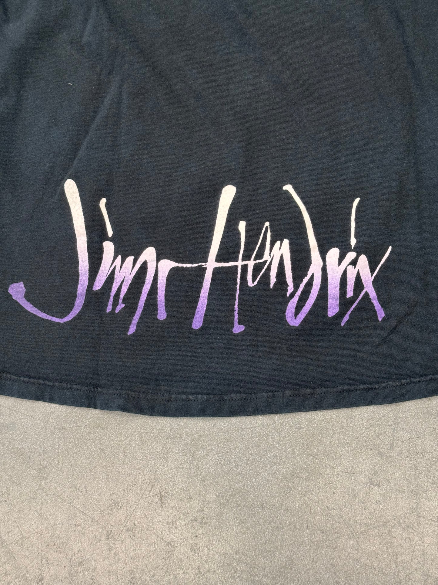 Y2K JIMI HENDRIX "THE MUSIC IS MY RELIGION" EMBROIDERED TEE (RESURRECCION TAG)