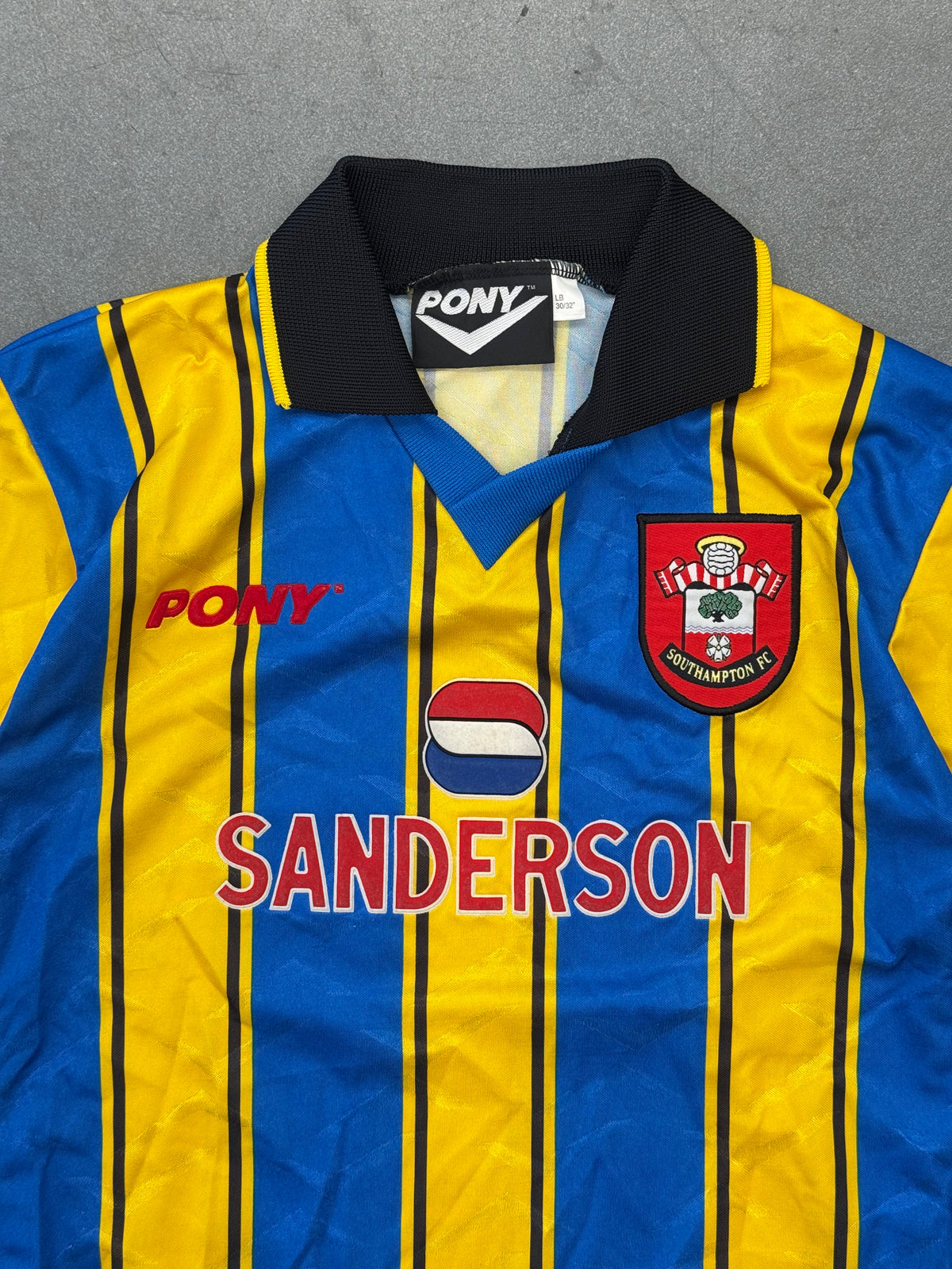 1995-1997 SOUTHAMPTON FC PONY SANDERSON AWAY SOCCER JERSEY - YOUTH L 30/32