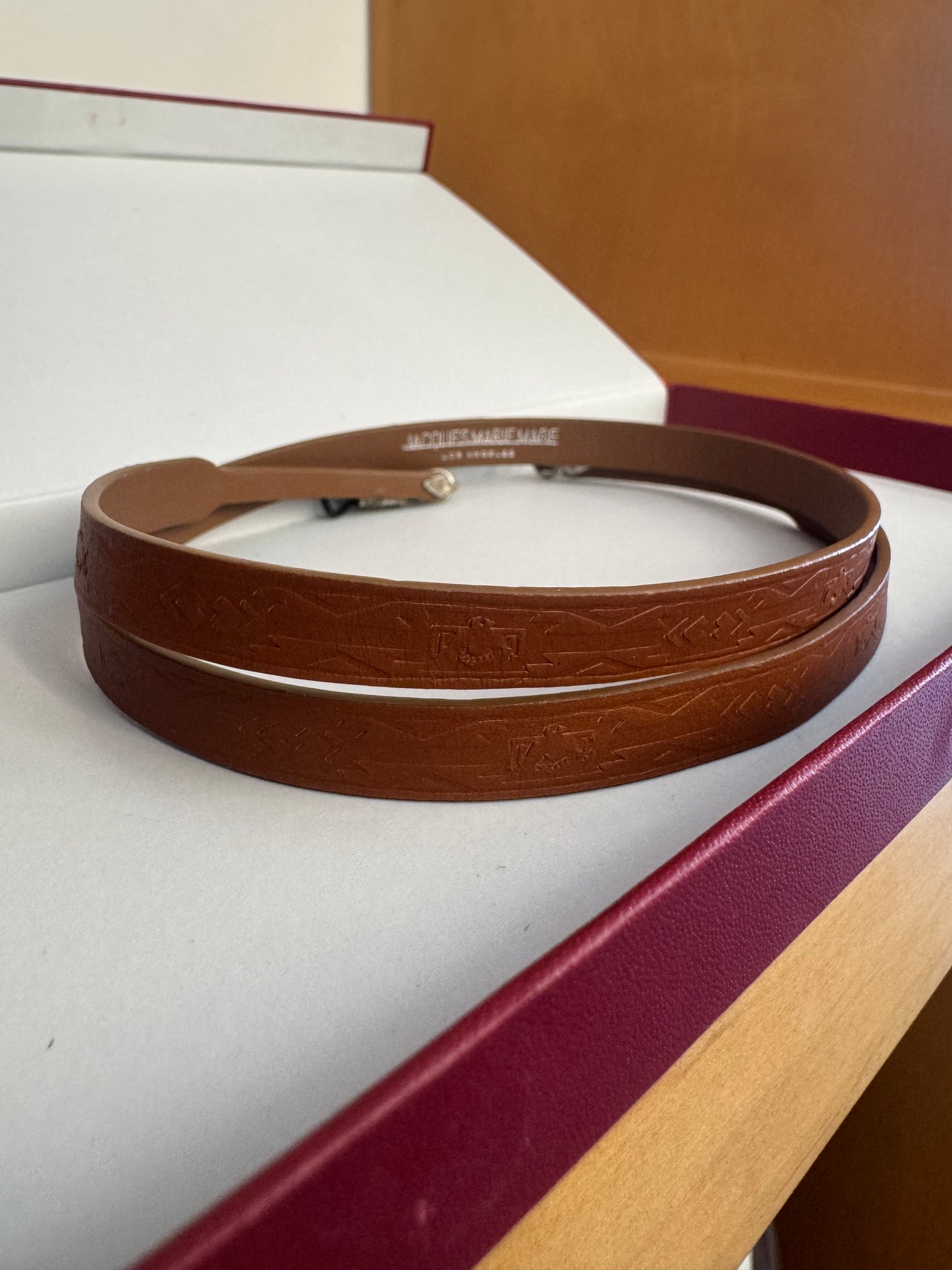 VINTAGE JACQUES MARIE MAGE LEATHER GLASSES STRAP WITH BOX