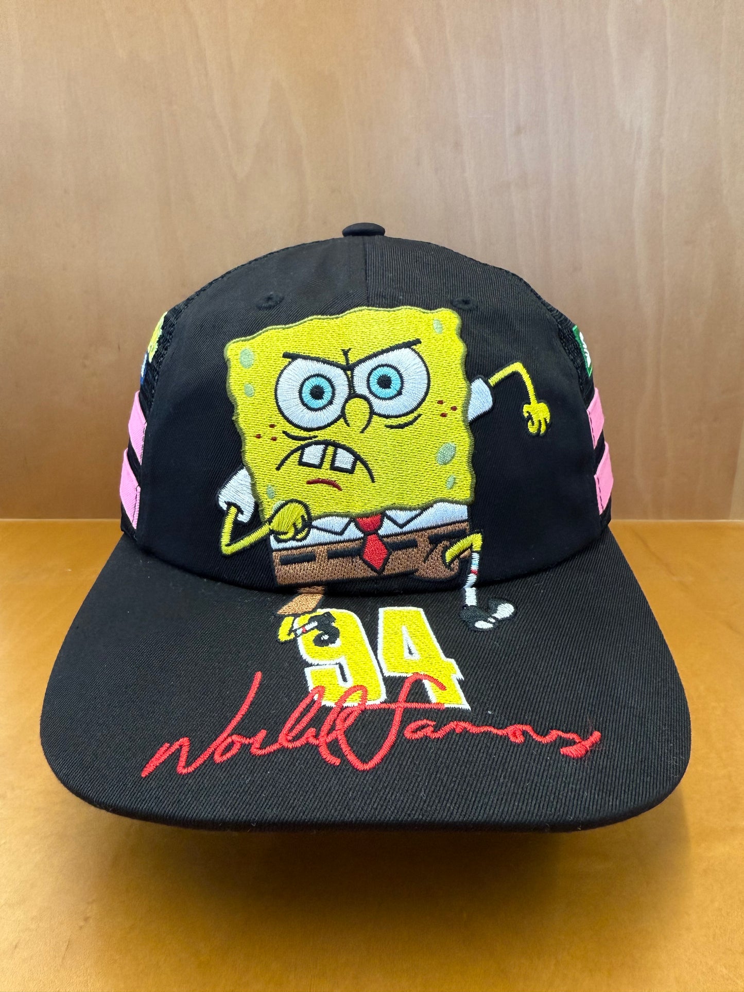 SS25 SUPREME SPONGEBOB JEFF HAMILTON MESH BACK TRUCKER HAT BLACK/PINK