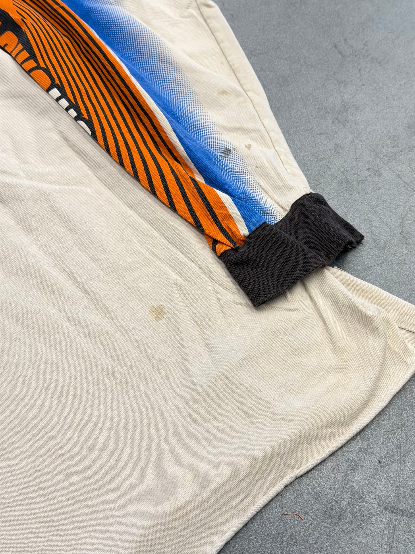 90'S FOX RACING LS MOTOCROSS RACING SHIRT- BLACK/ORANGE/BLUE