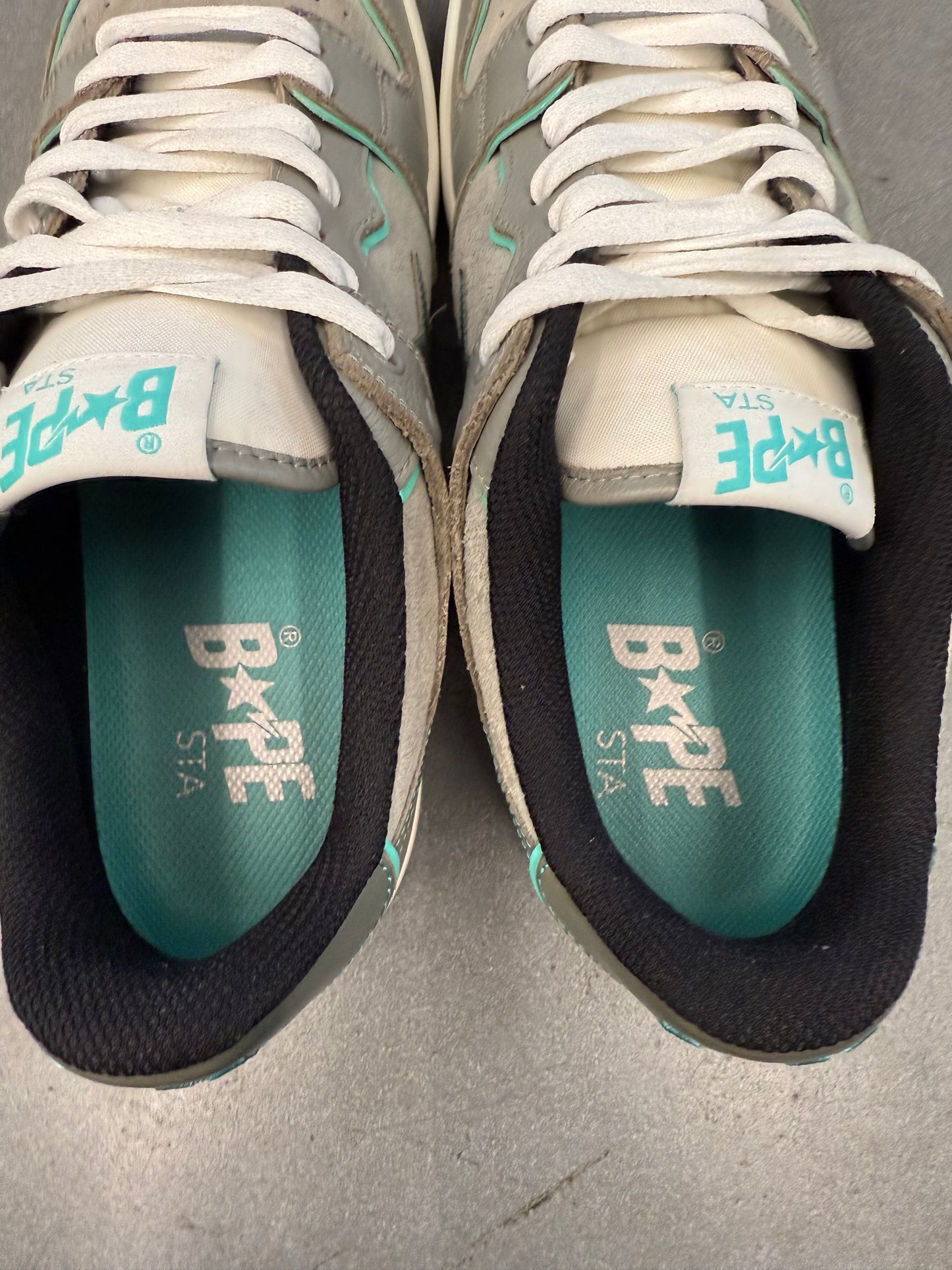 2022 SIZE 11 A BATHING APE BAPE SK8 STA - GREY TURQUOISE (PRE-OWNED NO BOX)