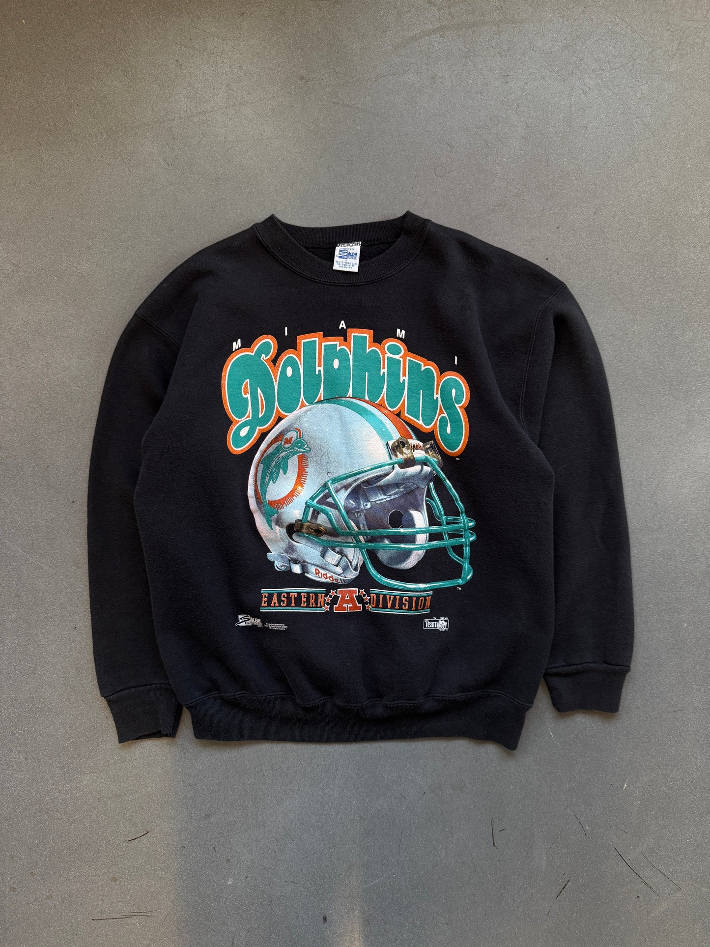 1992 SALEM SPORTSWEAR MIAMI DOLPHINS EASTERN A DIVISION CREWNECK (SALEM TAG)