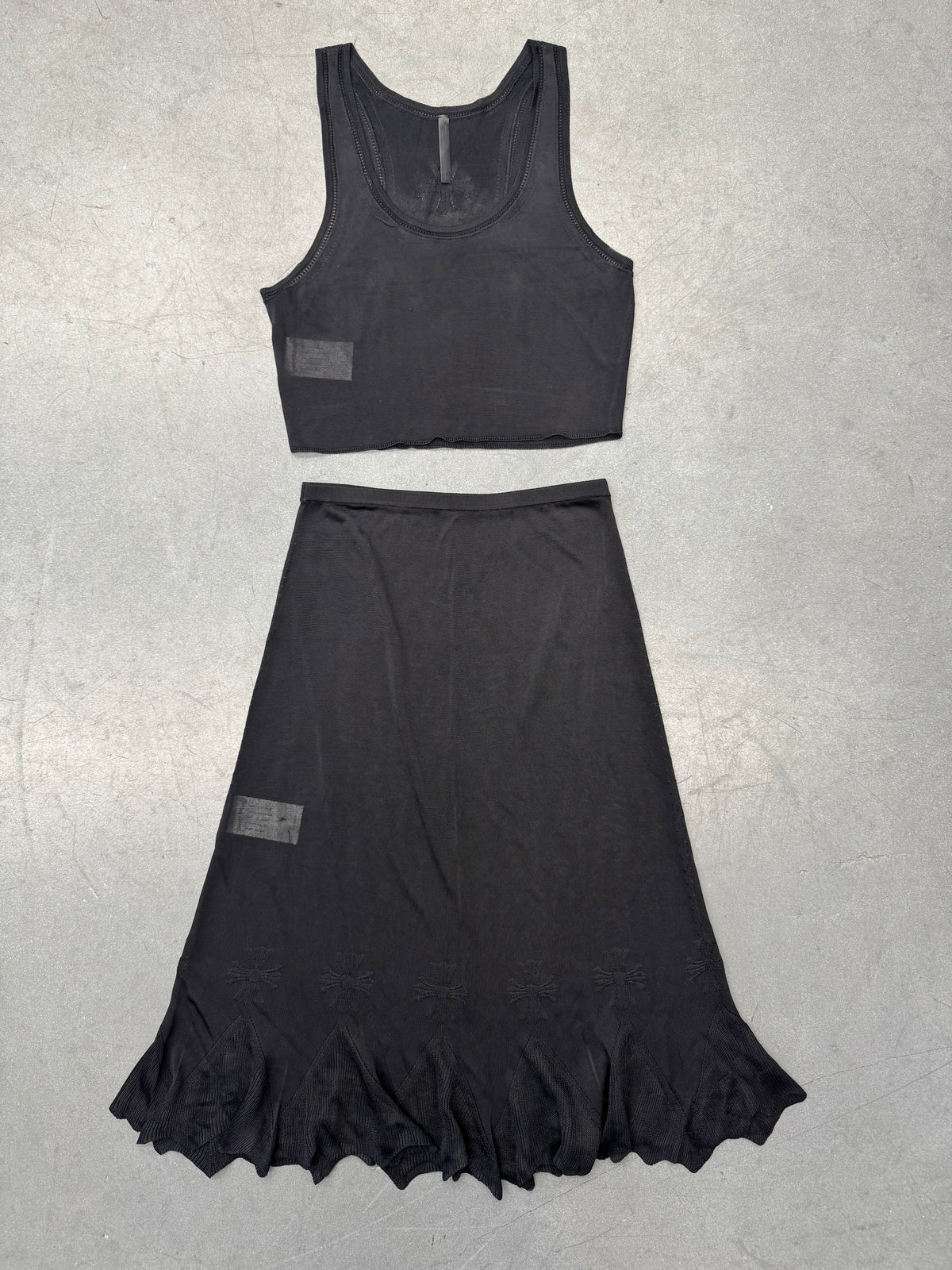 CHROME HEARTS 'FRANKIE' SHEER JACQUARD LUXE SKIRT
