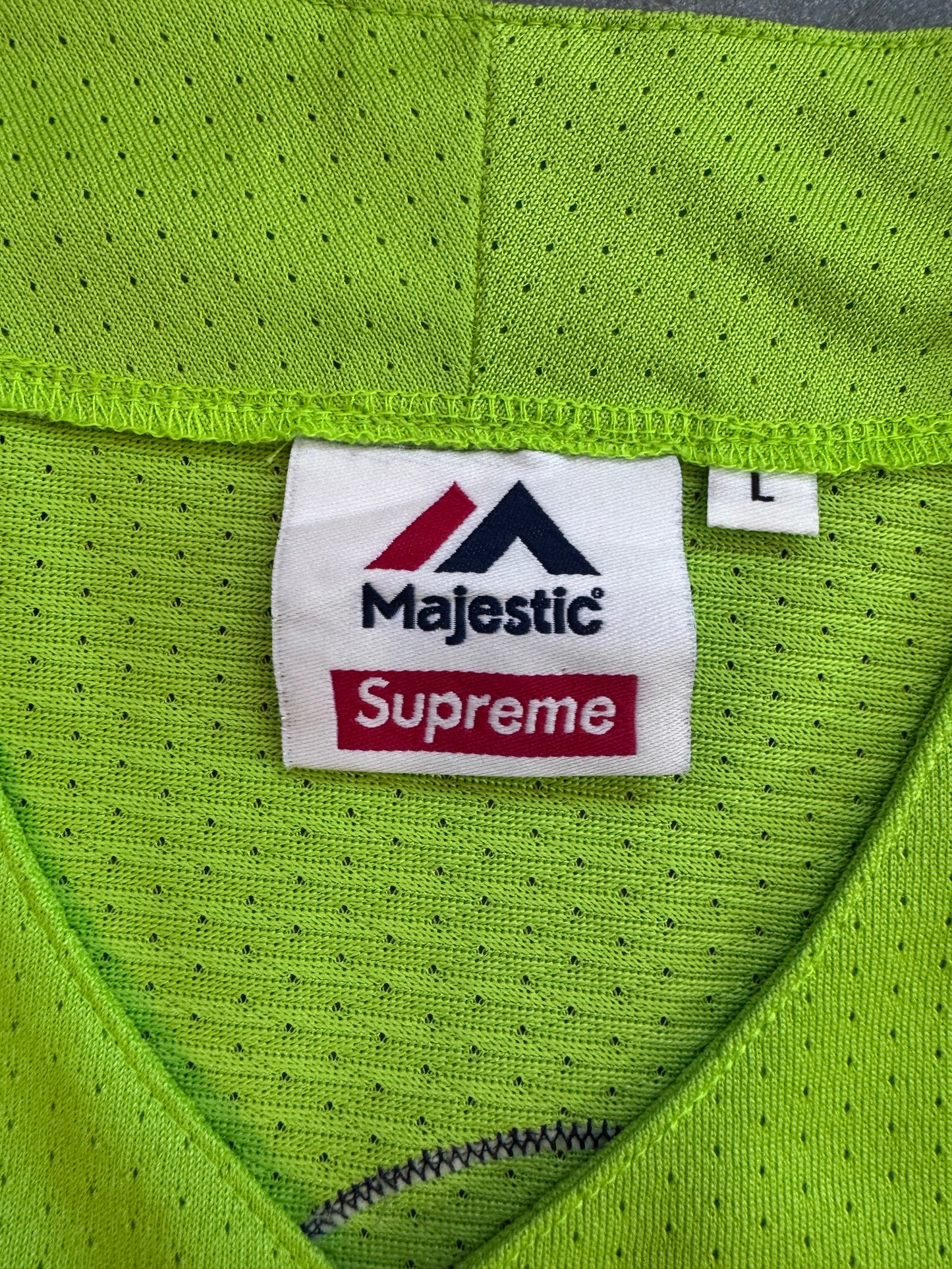 SS15 SUPREME YANKEES BASEBALL JERSEY LIME