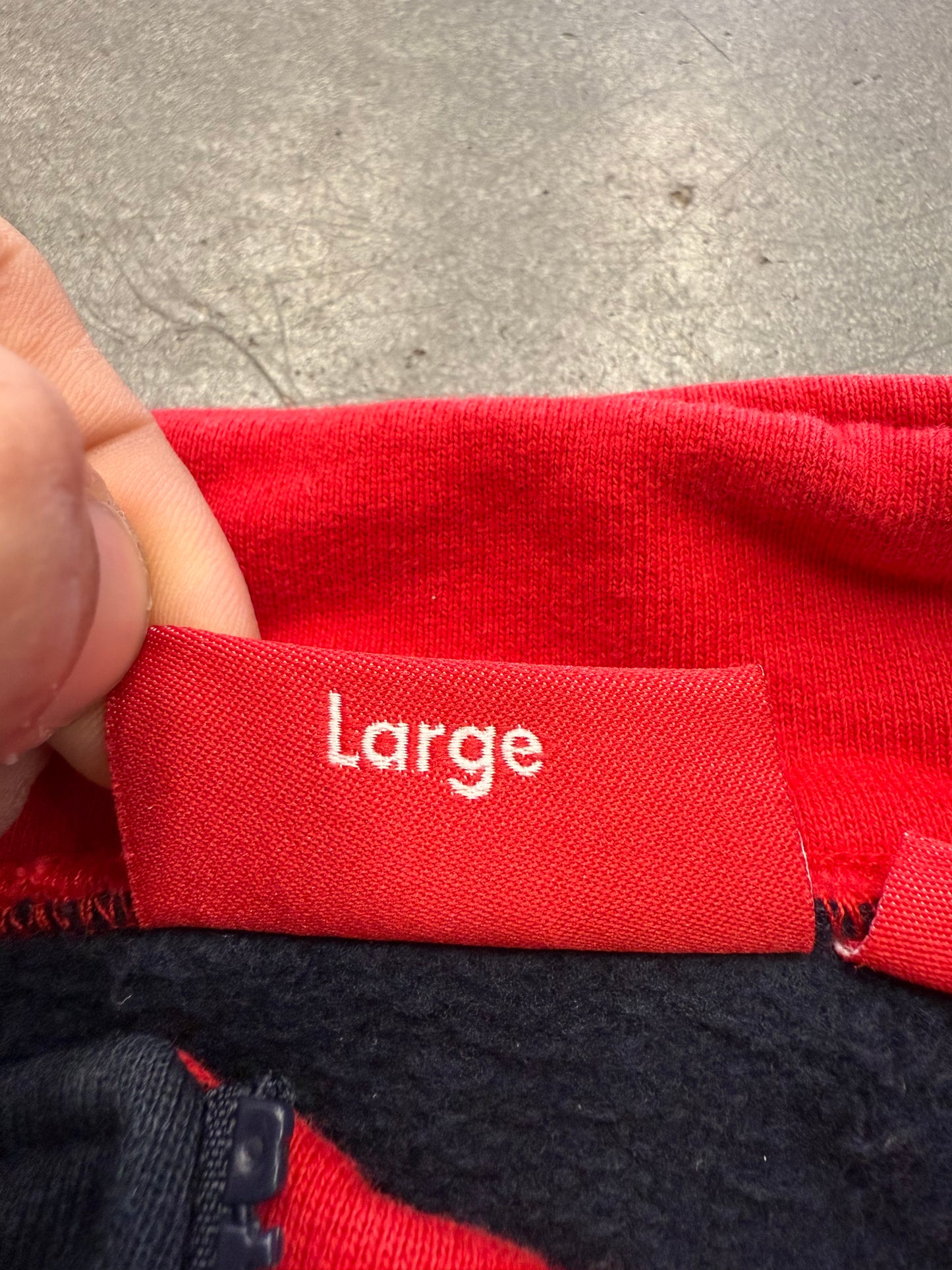 FW22 SUPREME WASHED HALF ZIP PULLOVER NAVY RED