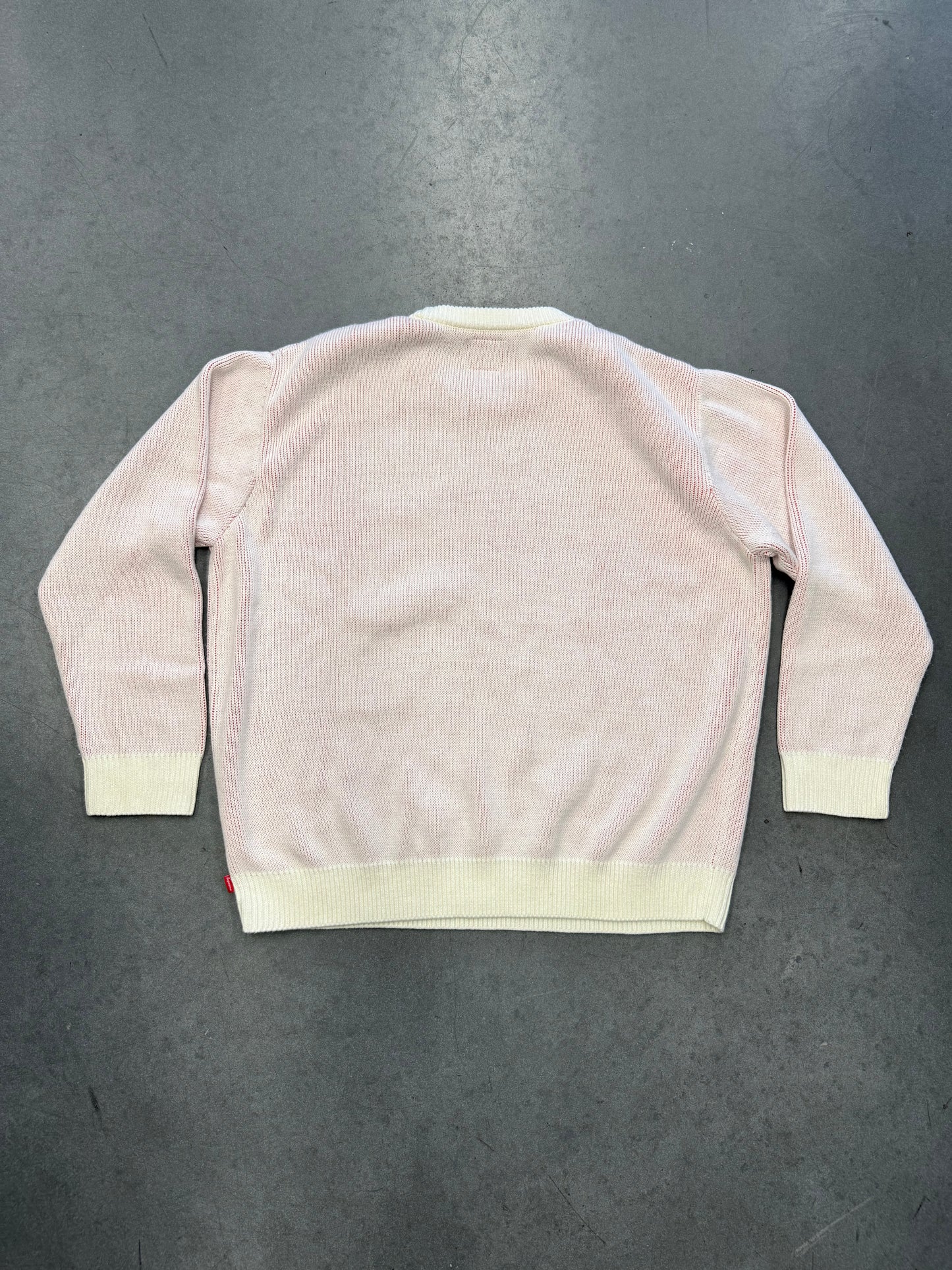 SS19 SUPREME NIKE SWOOSH SWEATER - WHITE/RED (2XL)