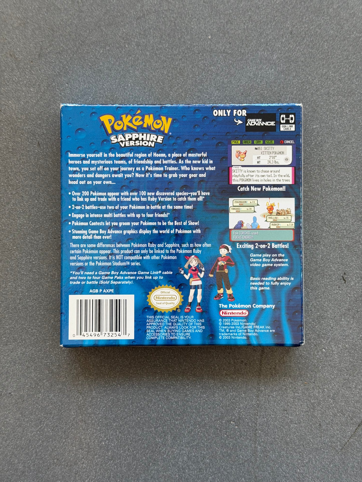 POKEMON SAPPHIRE VERSION NINTENDO GAMEBOY GAME (CIB) COMPLETE IN BOX