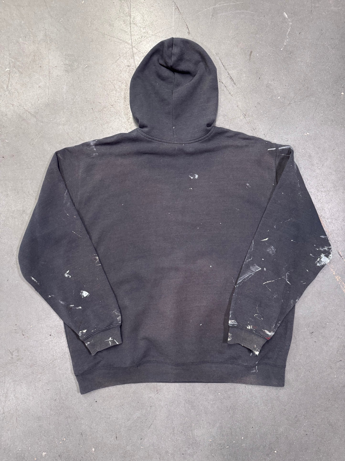 2000'S CARHARTT PAINT STAINED HOODIE - NAVY (2XL)