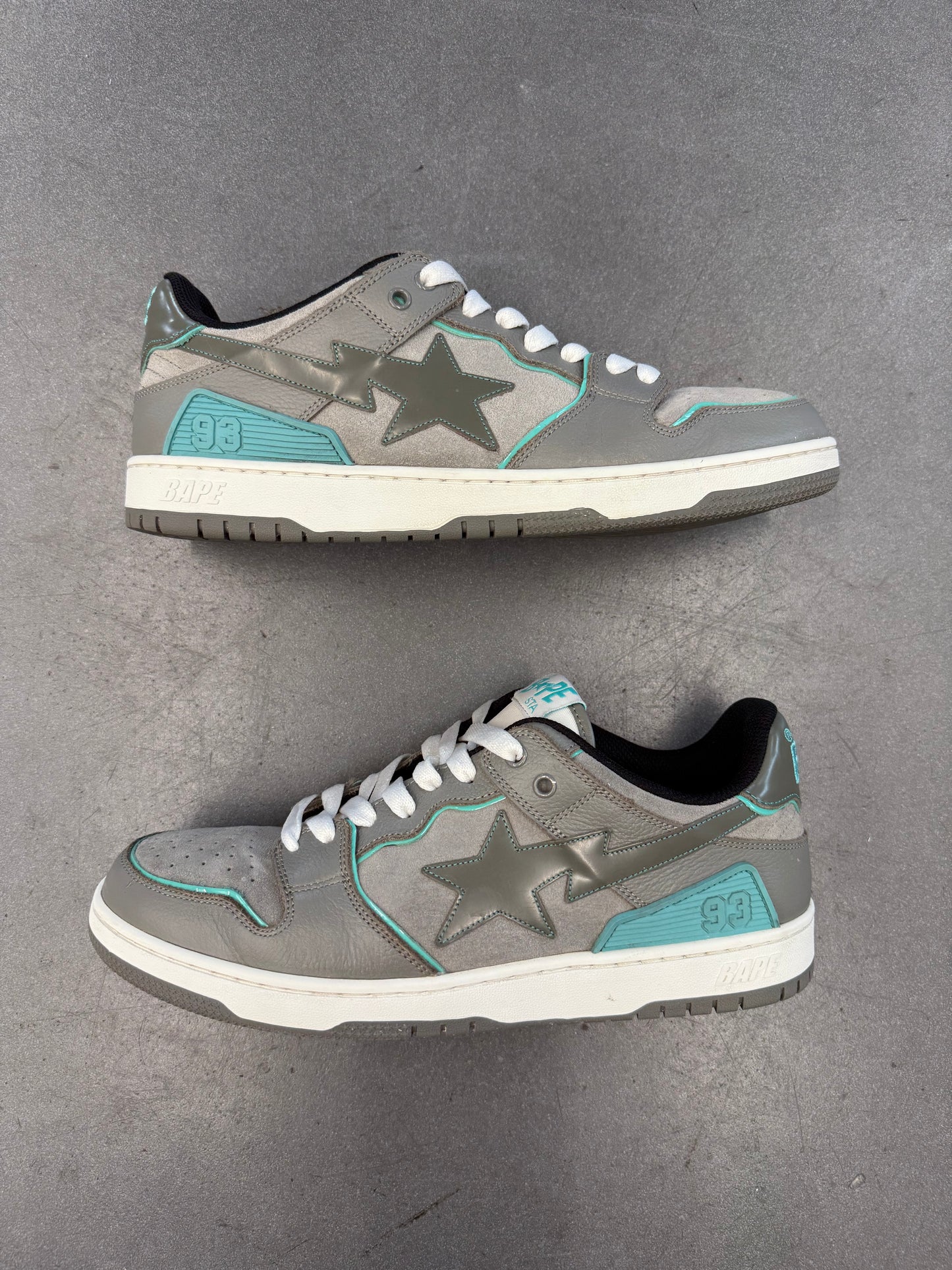 2022 SIZE 11 A BATHING APE BAPE SK8 STA - GREY TURQUOISE (PRE-OWNED NO BOX)