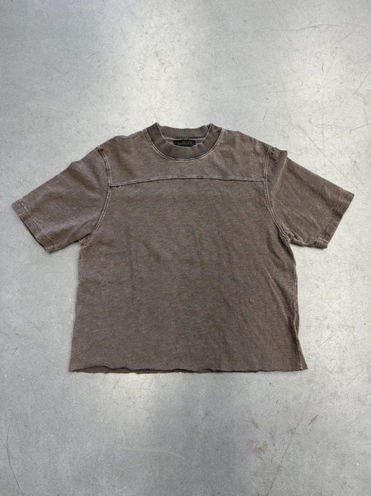 YEEZY SEASON 3 CROPPED COLLEGE SLUB KNIT TEE - ONYX SHADE (S)