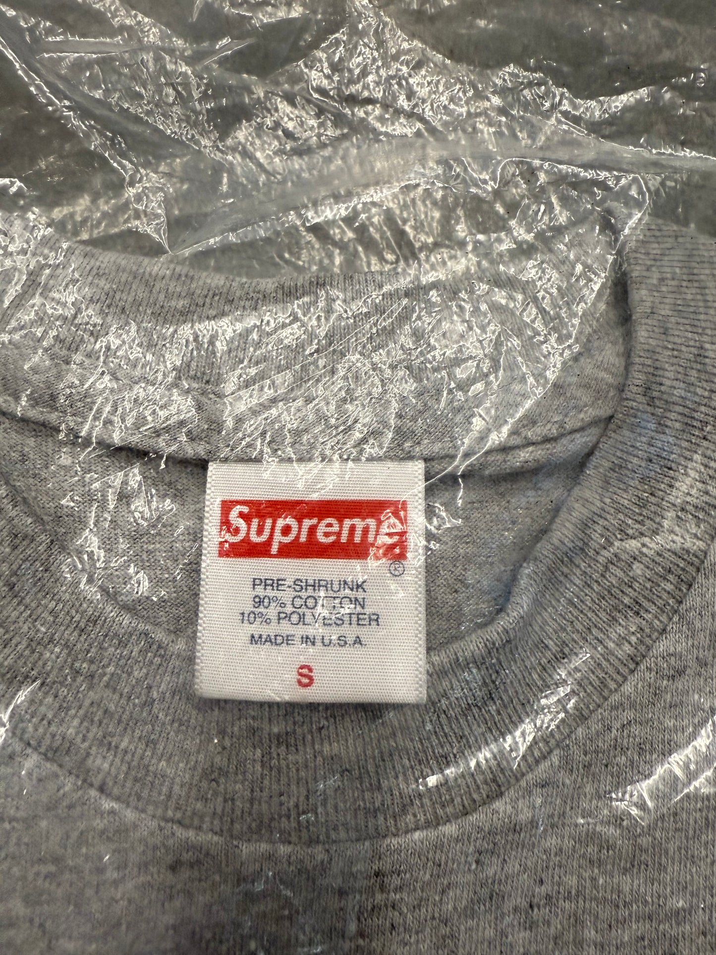 SS20 SUPREME TIME TEE GREY MEDIUM (NEW IN BAG)