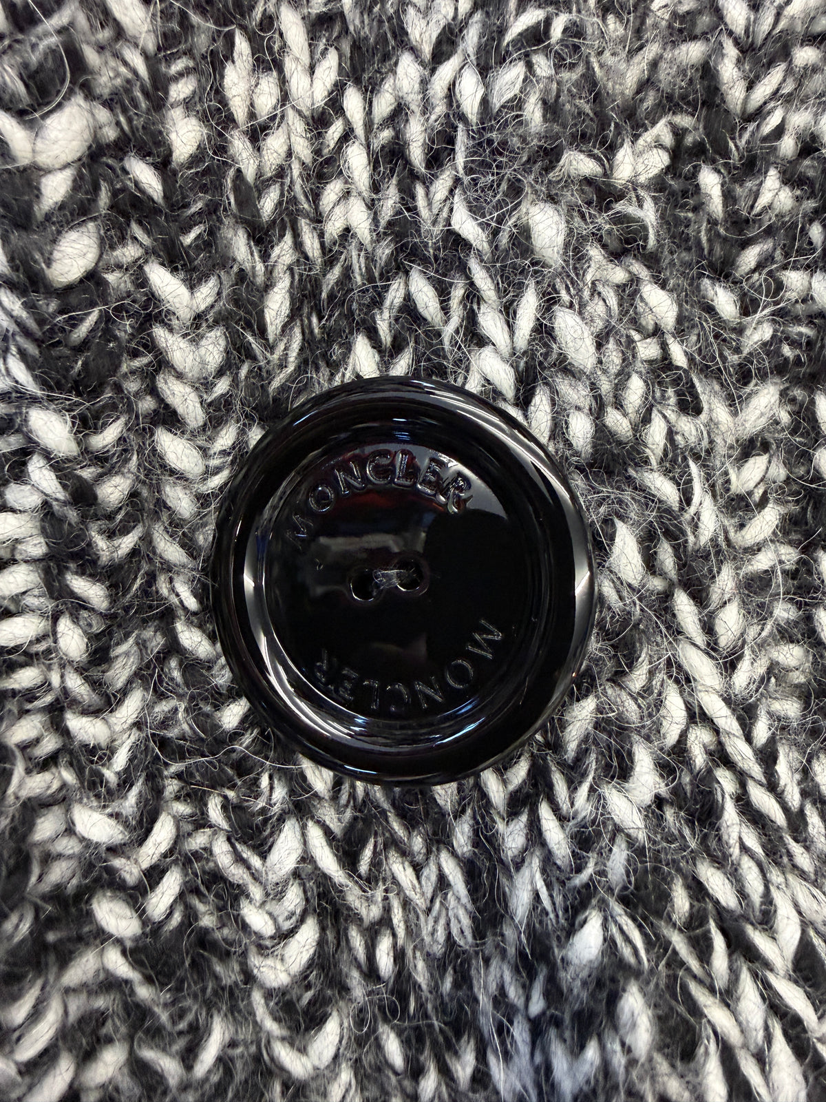 VINTAGE MONCLER MARLED CHUNKY KNIT SIDE BUTTON SWEATER
