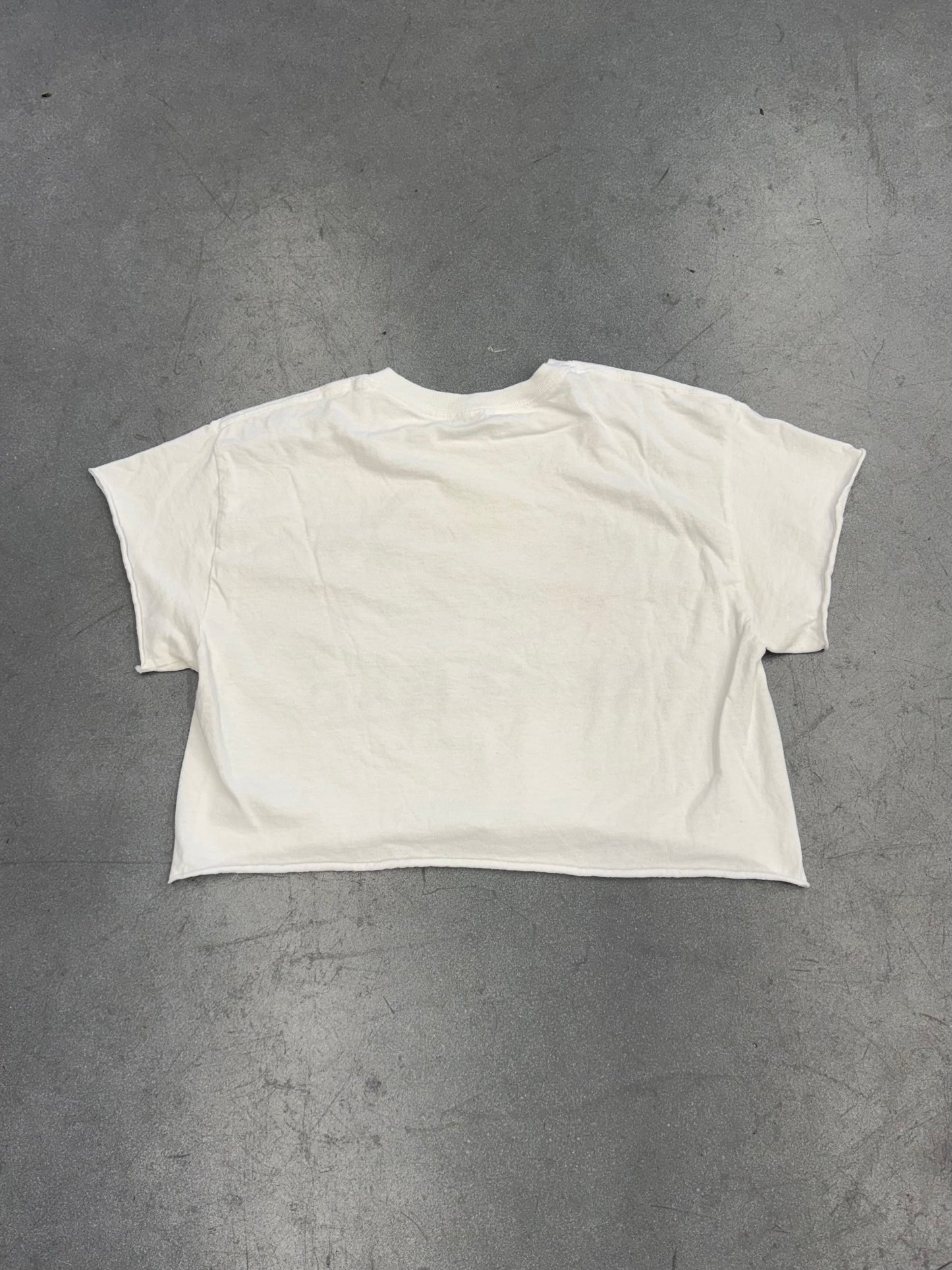 Y2K RADIOHEAD "WE HOPE THAT YOU CHOKE." CROPPED AND CUT SLEEVES TEE (PULLED TAG)