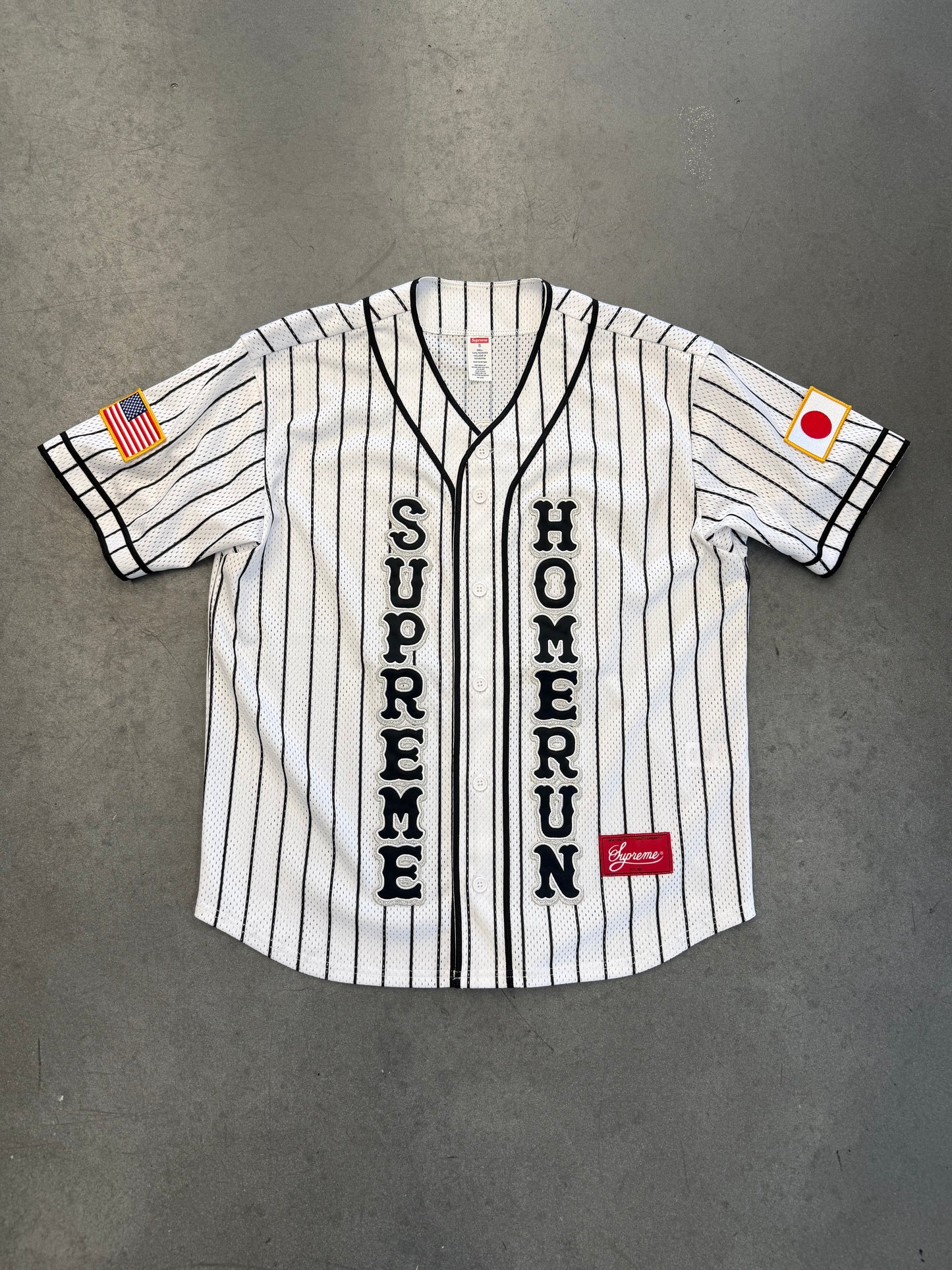SS25 SUPREME HOMERUN BASEBALL JERSEY WHITE