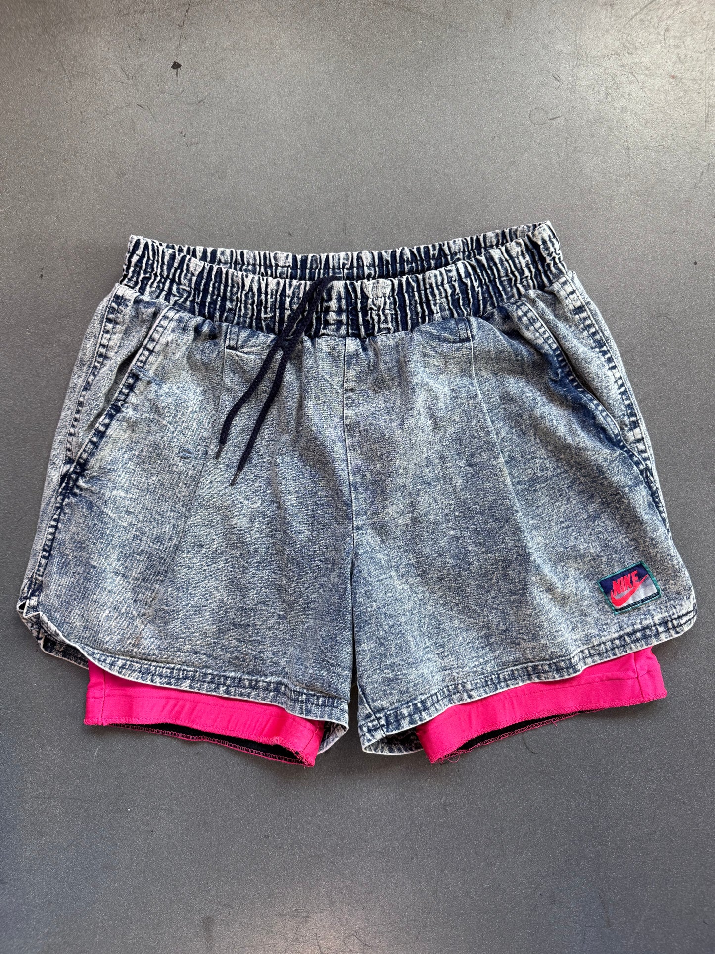 1990 NIKE AIR TECH CHALLENGE COURT DENIM TENNIS SHORTS ANDRE AGASSI