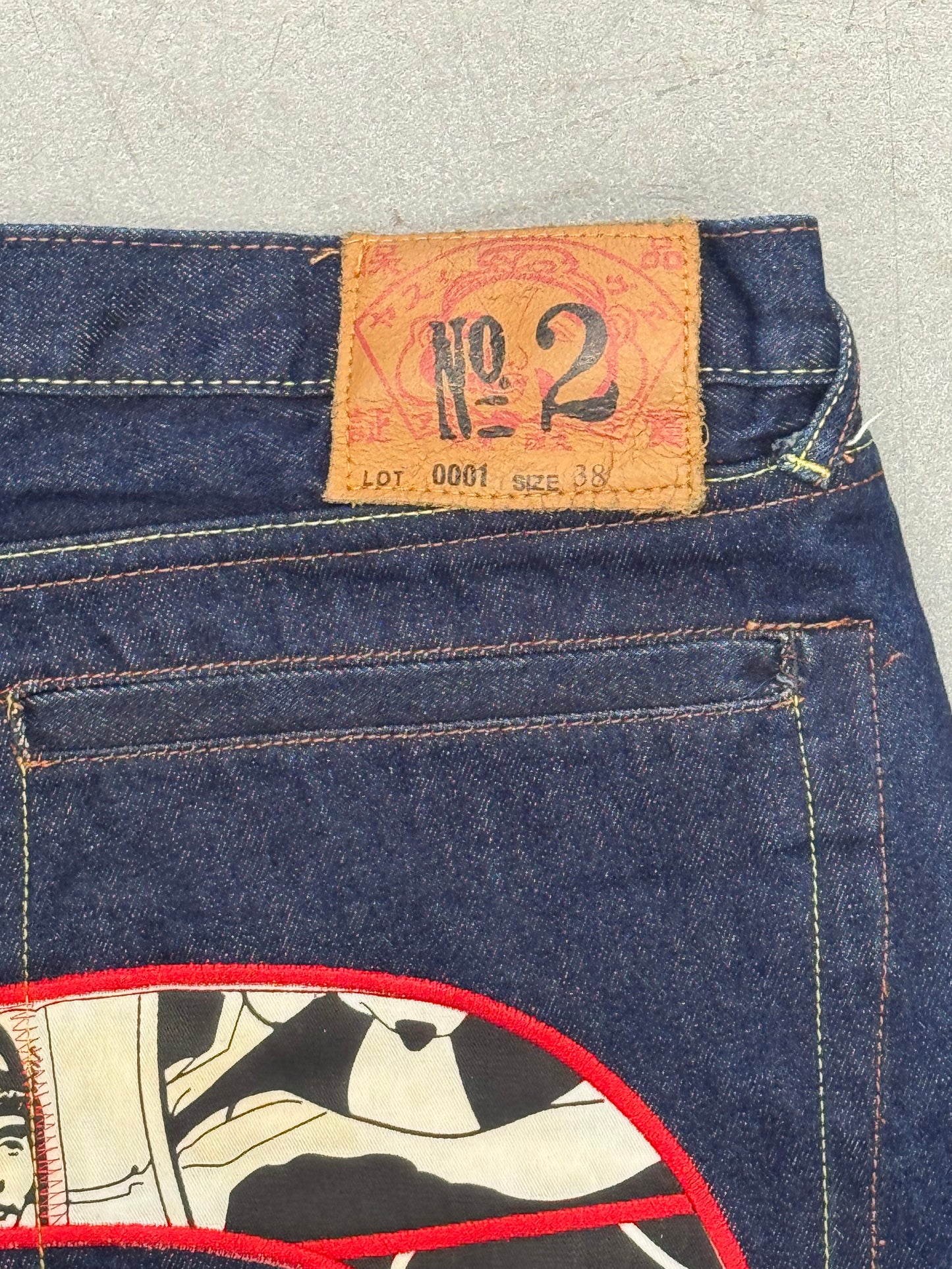 VINTAGE EVISU JEANS COMIC BOOK DIACOCK - SIZE 38