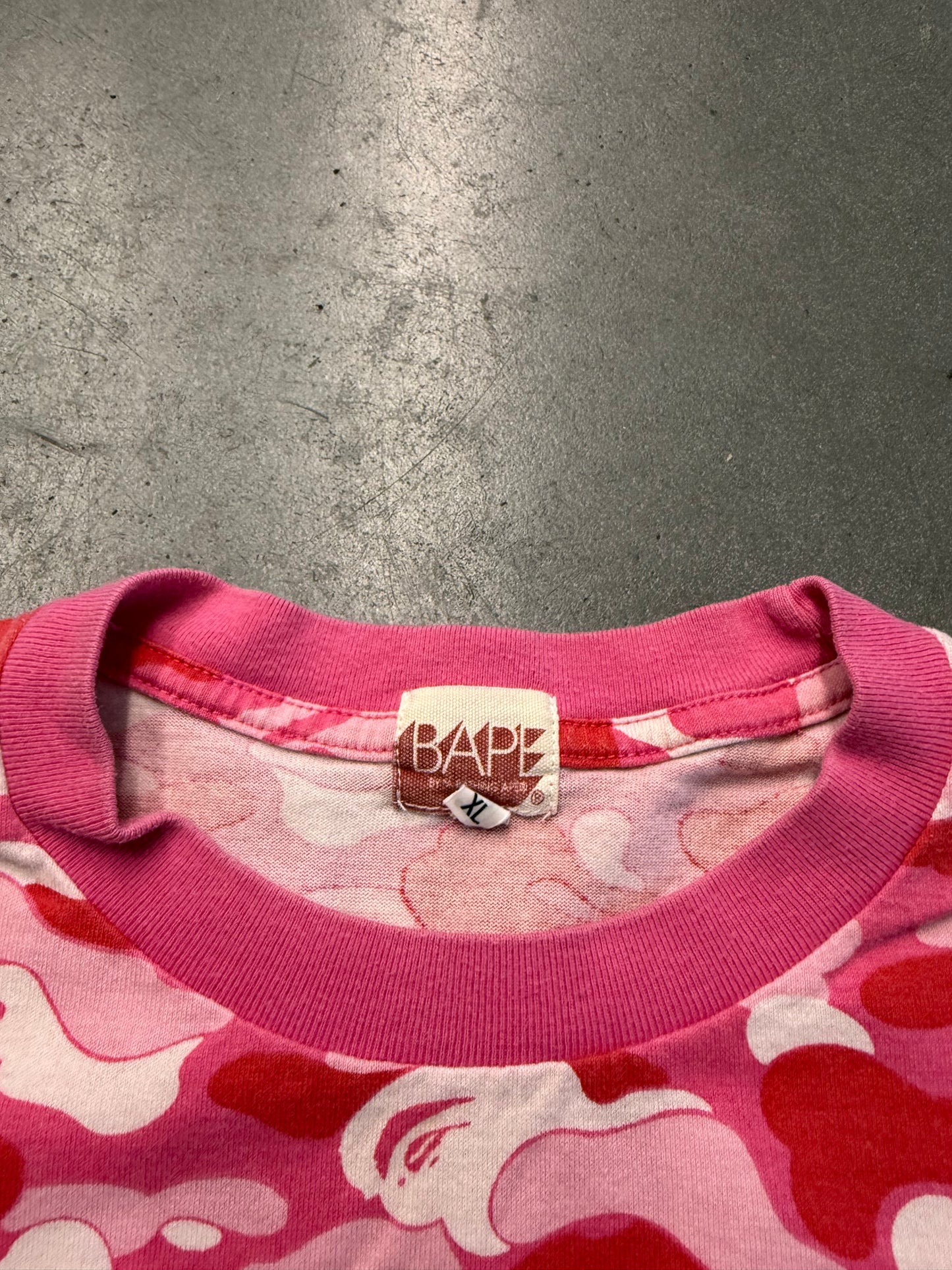 VINTAGE A BATHING APE BAPE ABC CAMO TEE - PINK (XL)