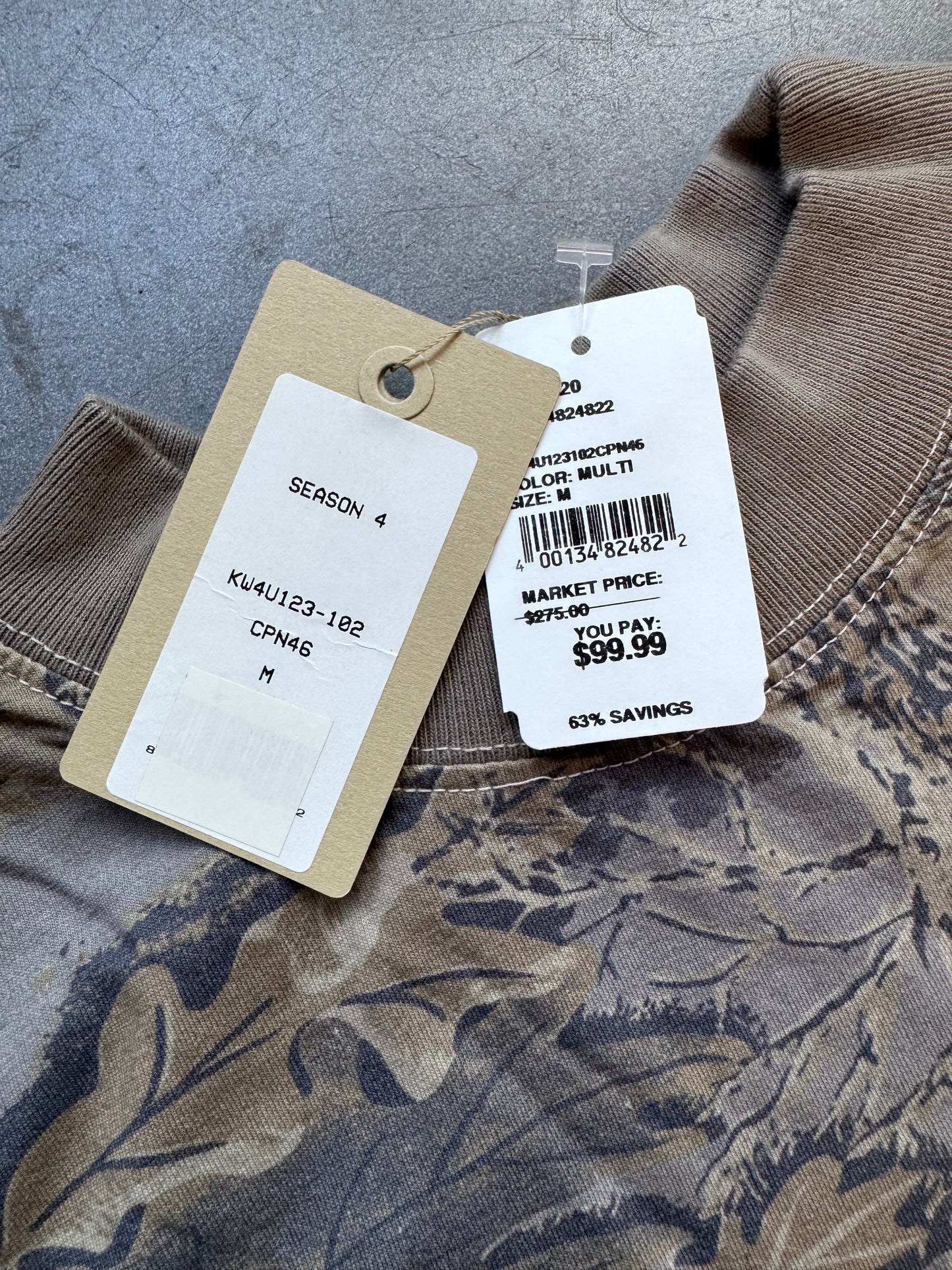YEEZY SEASON 4 TREE CAMO MOCK NECK L/S TEE (M)