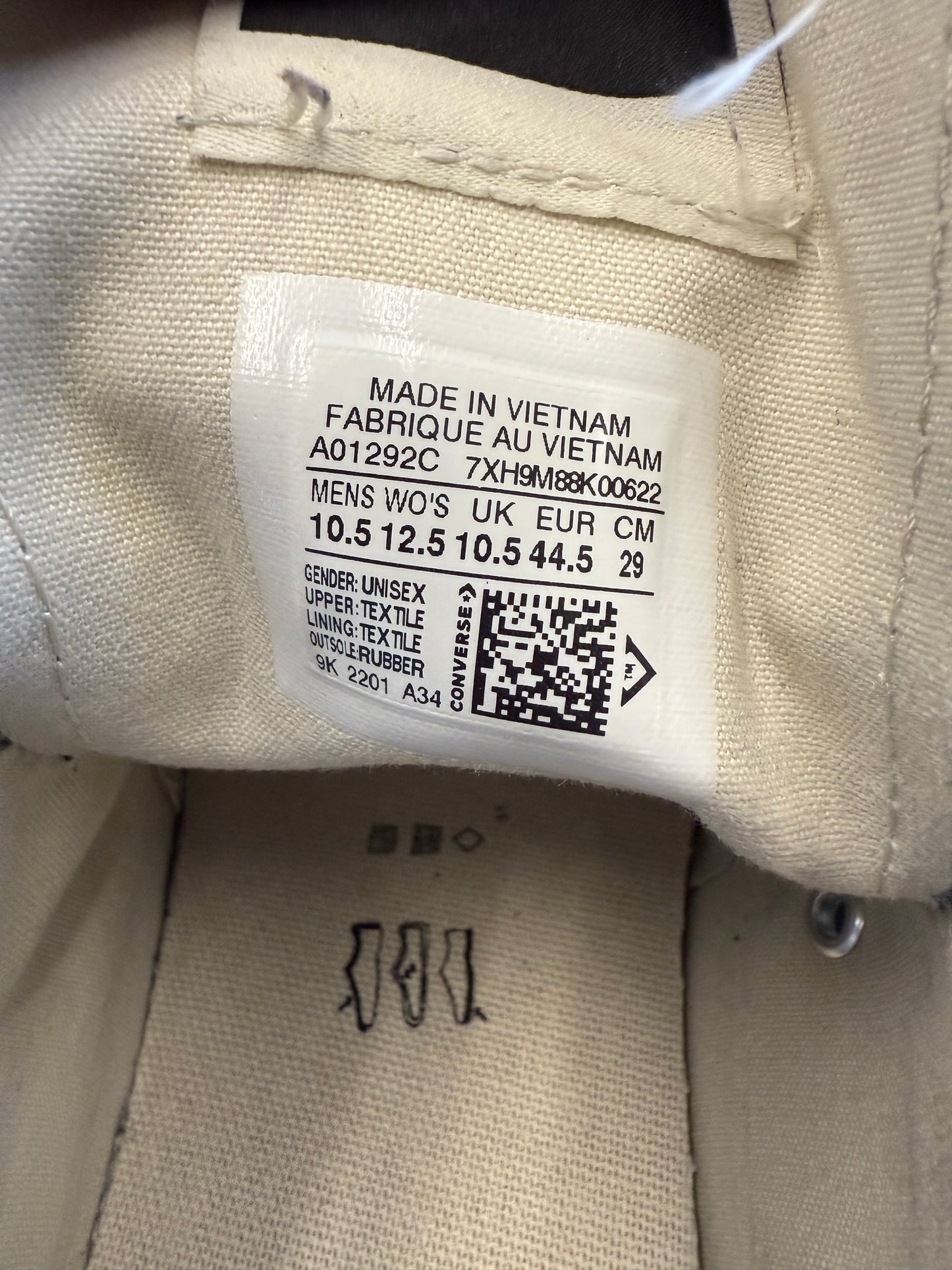 (SIZE 10.5) RICK OWENS TURBODRK DRKSHDW SILVER CHUCK 70 LOW SNEAKER