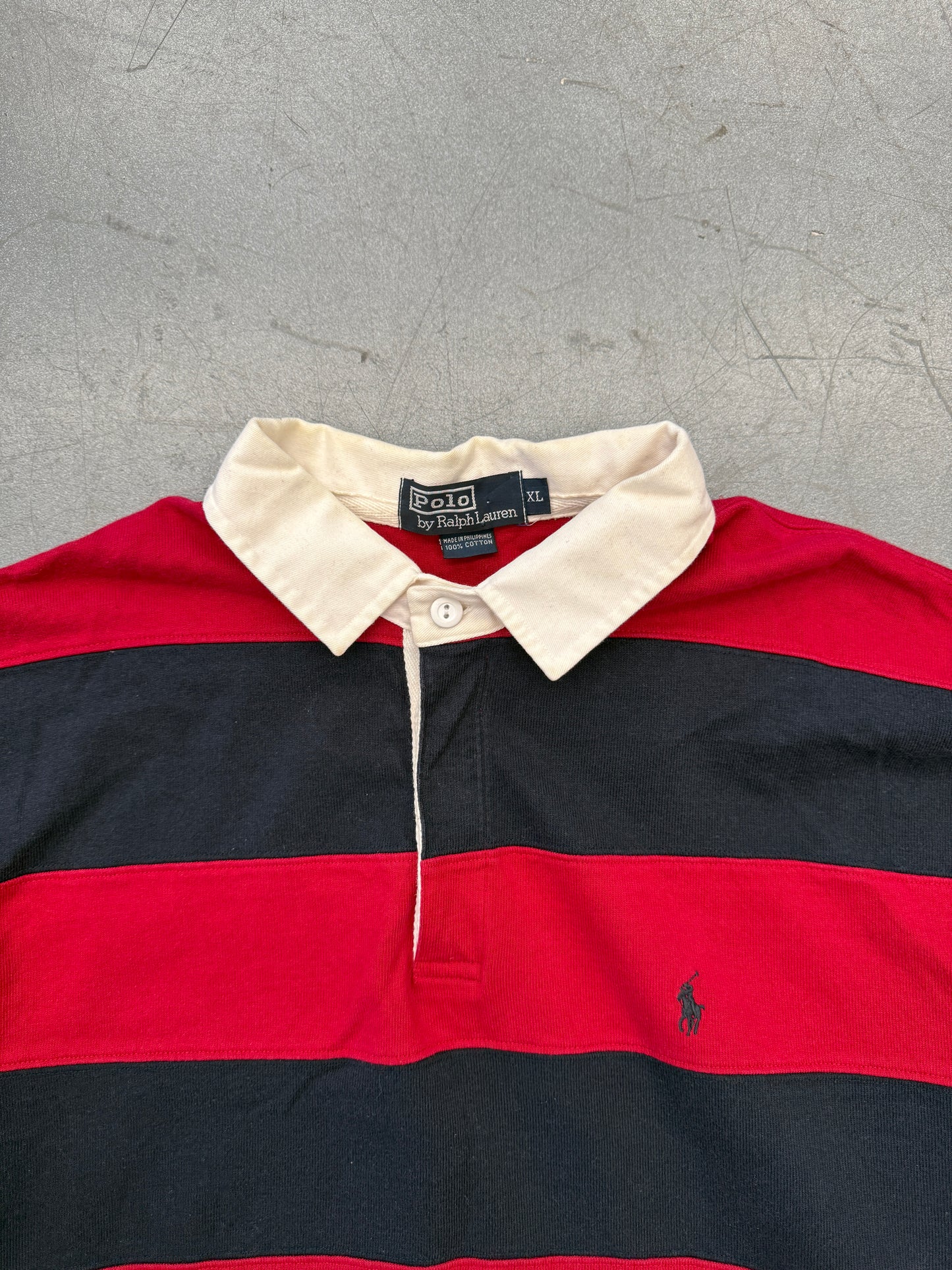 VINTAGE POLO RALPH LAUREN STRIPED RUGBY LONG SLEEVE