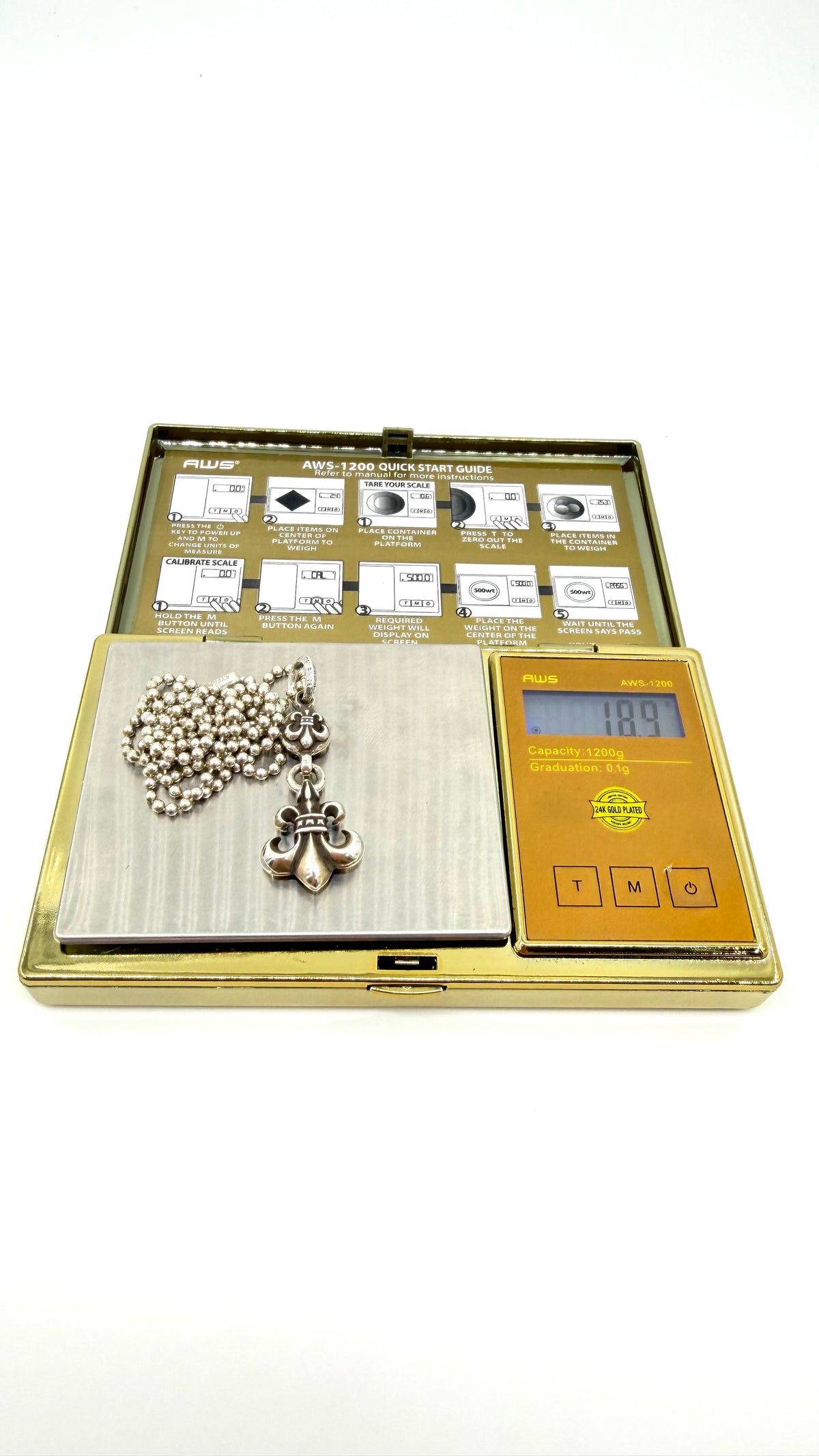 CHROME HEARTS 1 BALL BS FLEUR PENDANT + 30 INCH BALL CHAIN