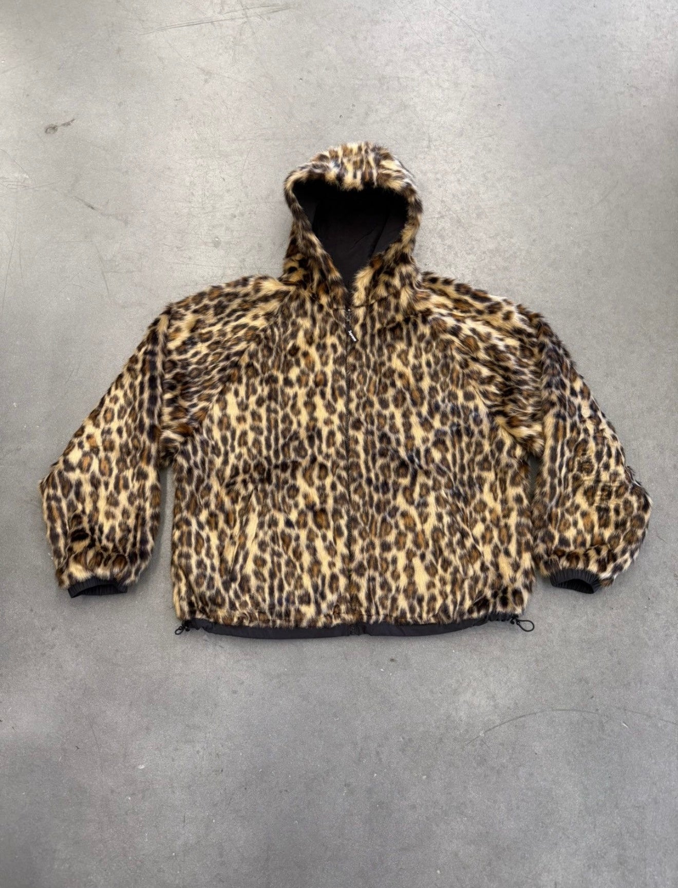SS25 SUPREME FAUX FUR REVERSIBLE HOODED TRACK JACKET - NWT