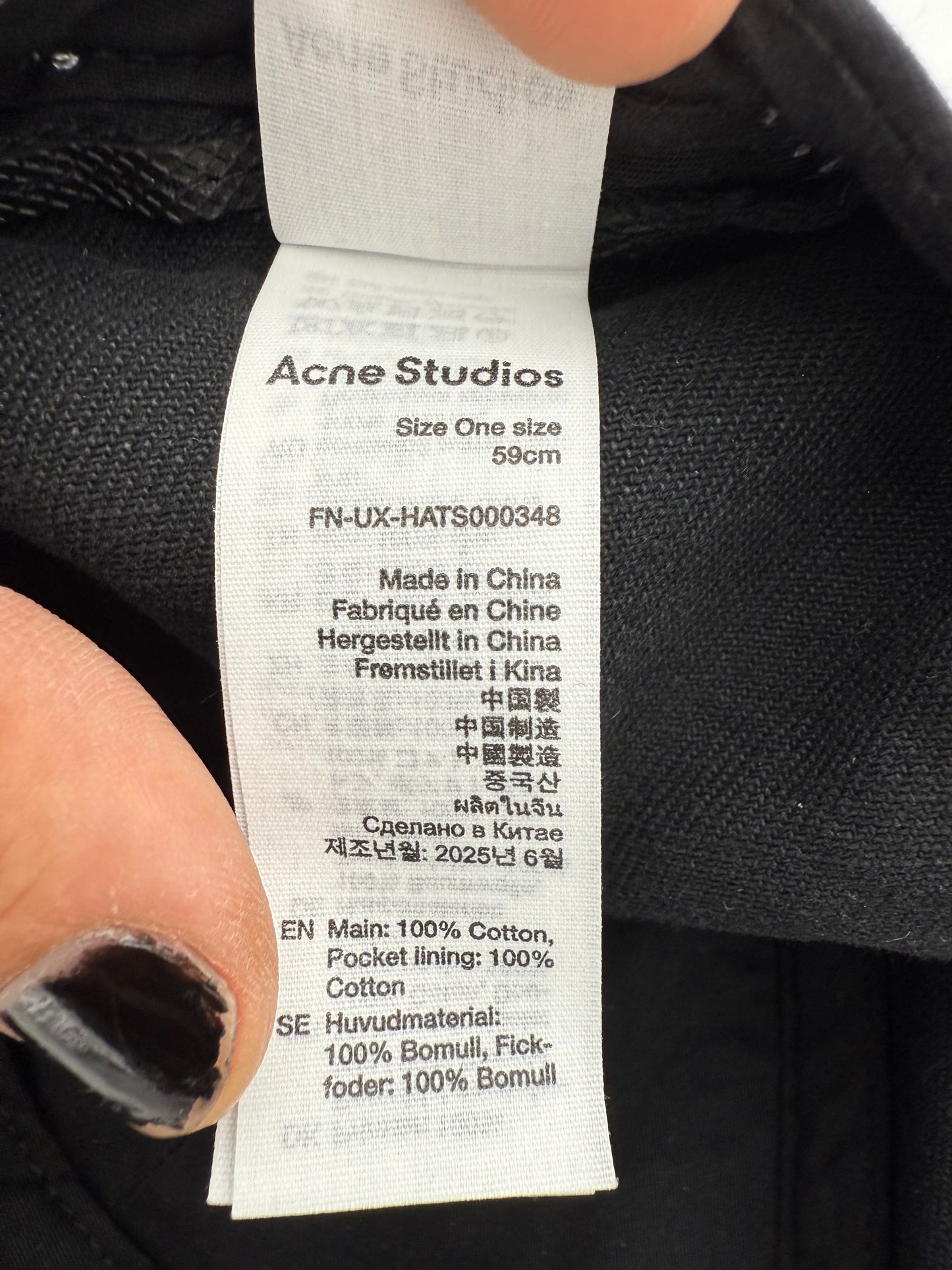 ACNE STUDIOS TWILL LOGO CAP