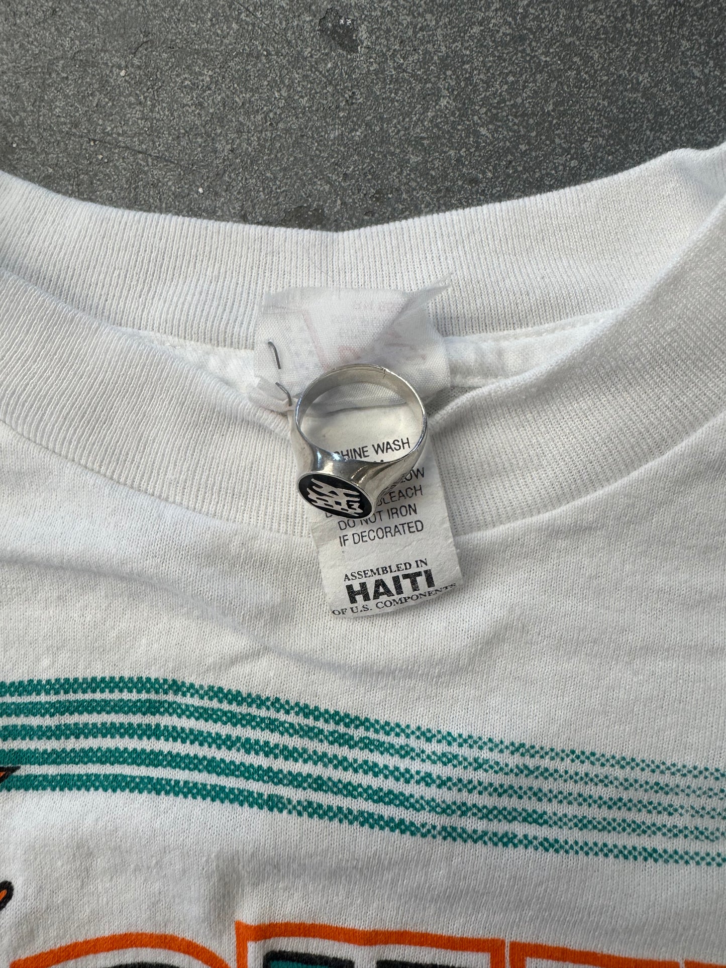 90S MIAMI DOLPHINS "..A NEW ERA HAS ARRIVED.." TEE (R.S. T'S TAG)