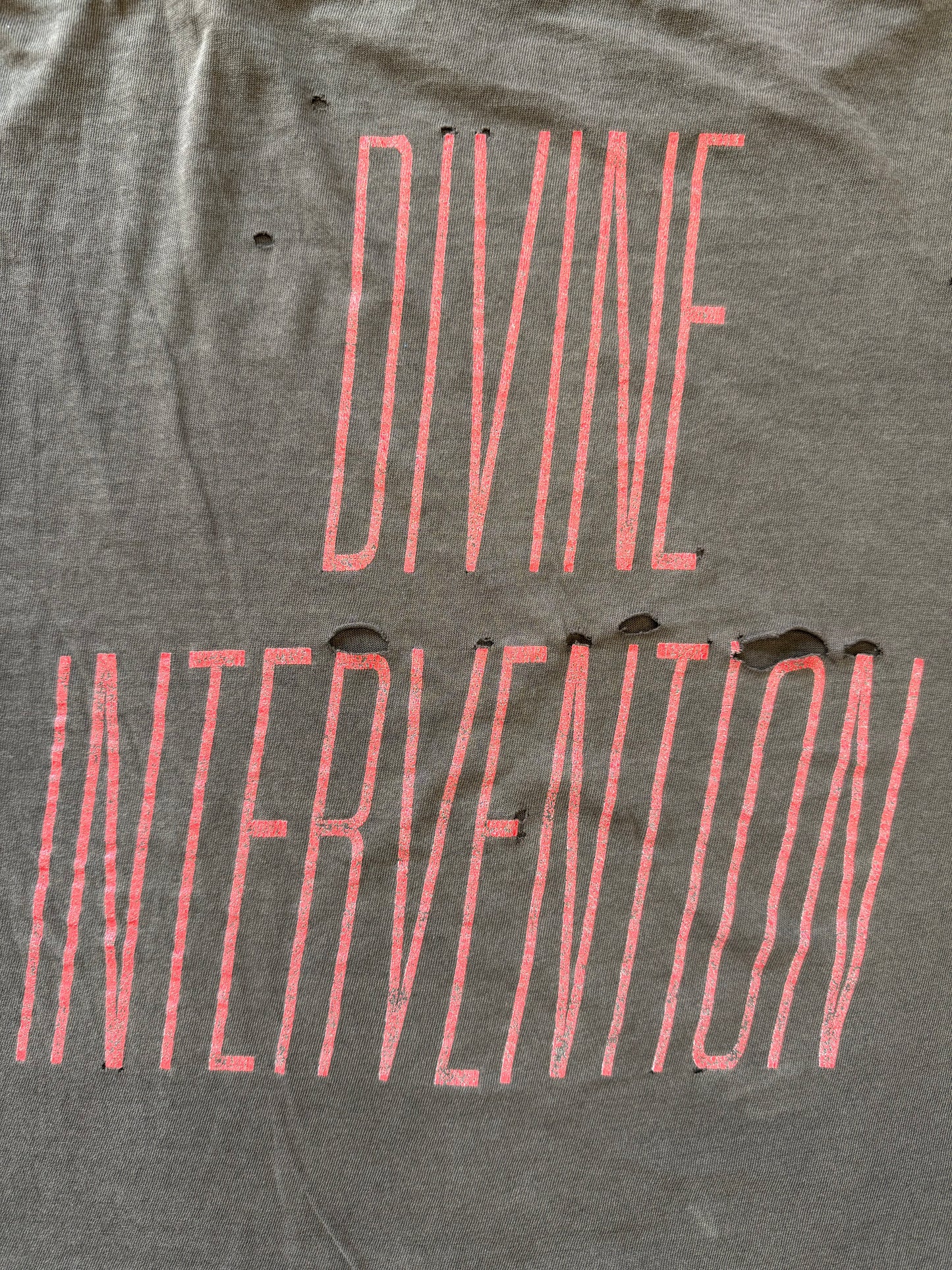 1994 SLAYER DIVINE INTERVENTION TEE (PULLED TAG) (THRASHED)
