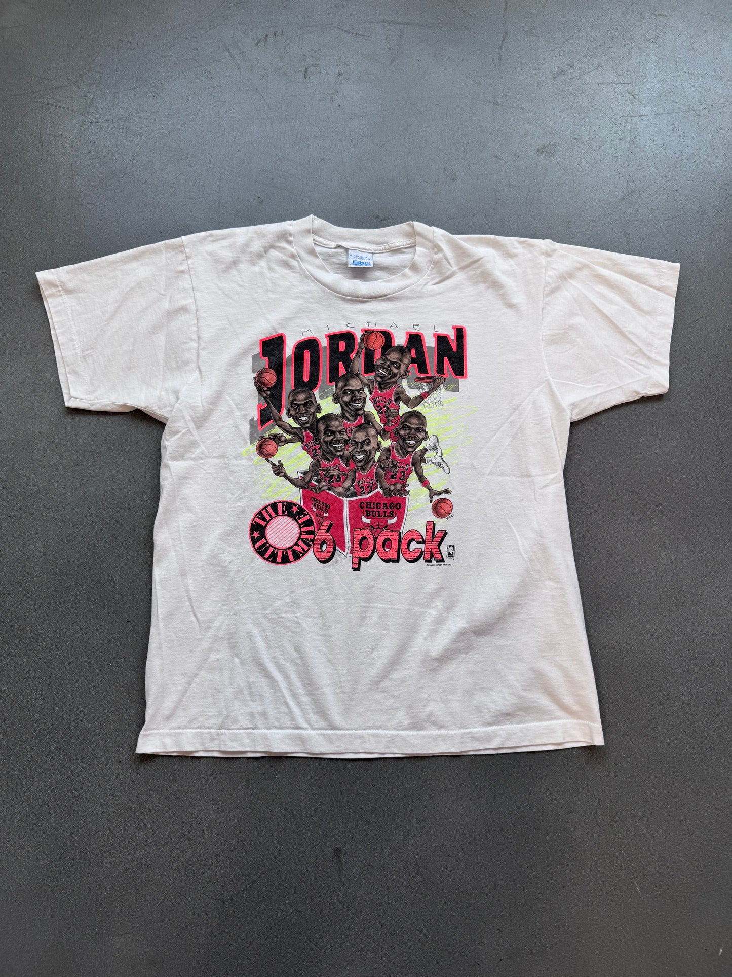 90'S MICHAEL JORDAN 6 PACK CHICAGO BULLS NBA TEE (SALEM SPORTSWEAR TAG)