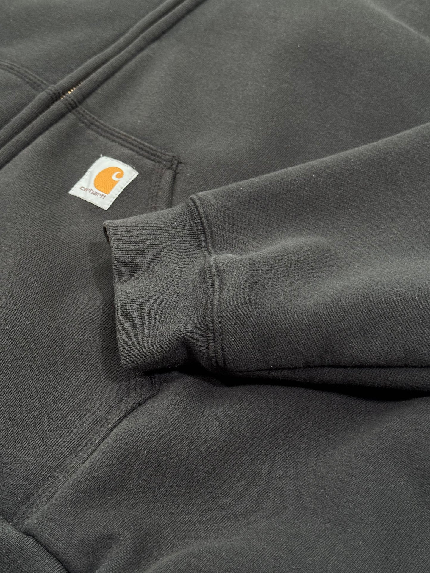 * VINTAGE CARHARTT ZIP-UP HOODIE RAIN DEFENDER BLACK (MADE IN MEXICO) (2XL)