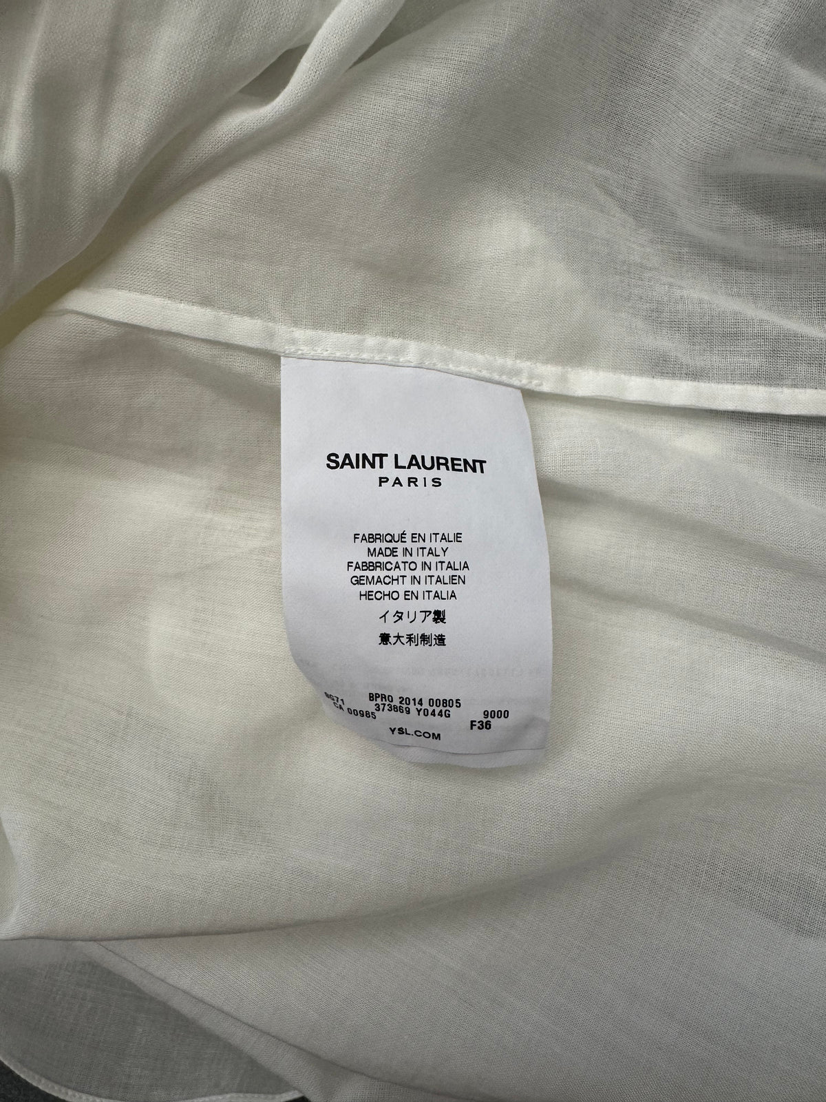 2015 SAINT LAURENT PLEATED BLOUSE
