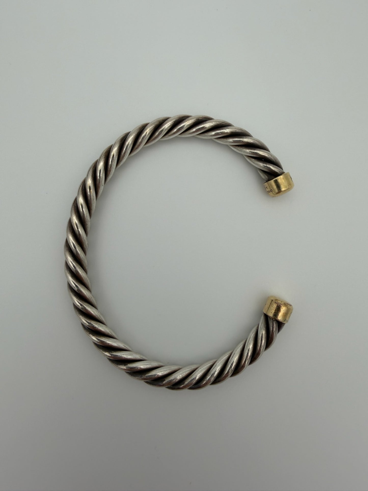 DAVID YURMAN CABLE CUFF BRACLET STERLING SILVER WITH 18K GOLD