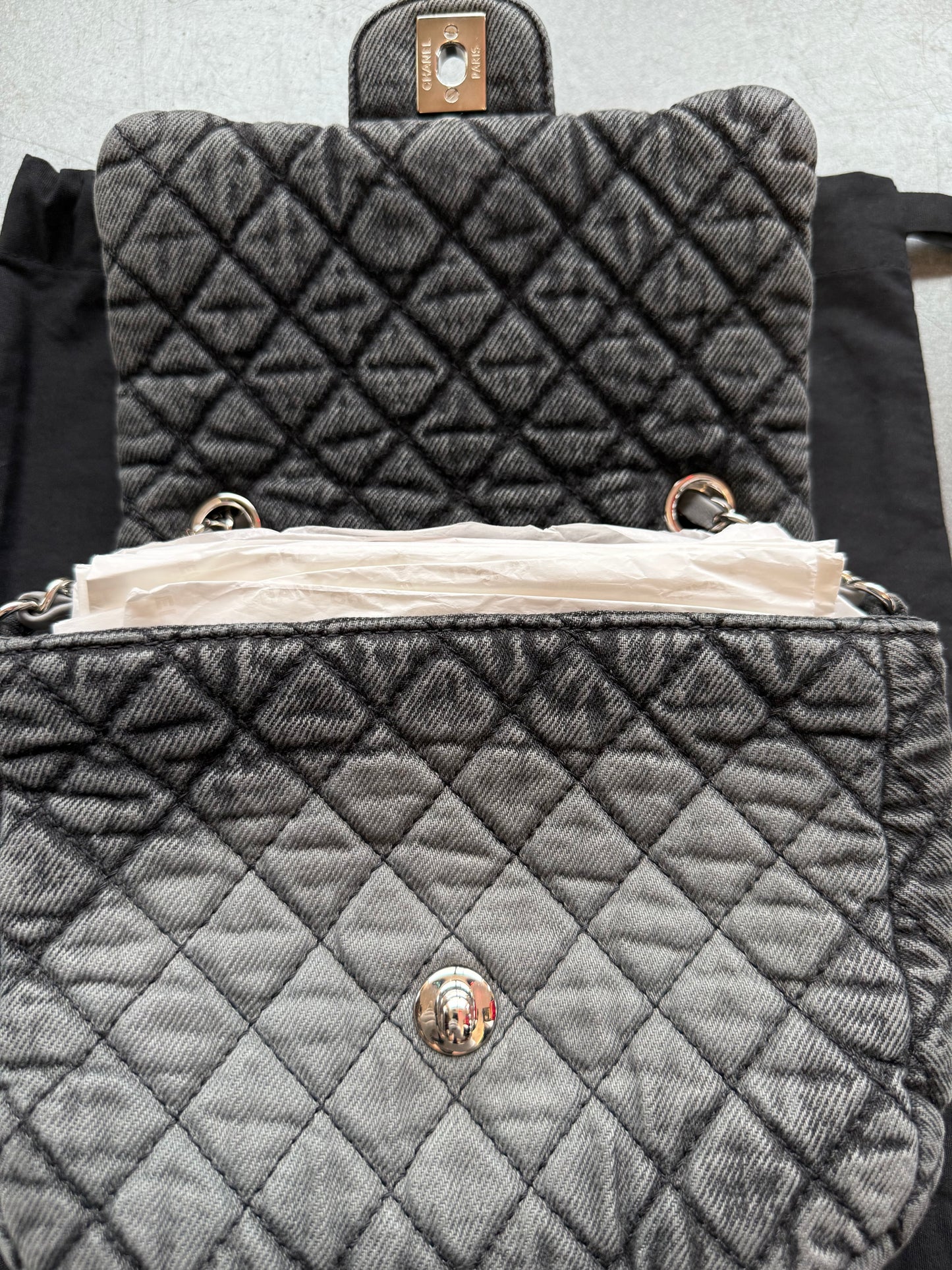 CHANEL DENIMPRESSIONS SMALL FLAP BAG - BLACK (NEW WITH DUSTBAG) (TANIA)