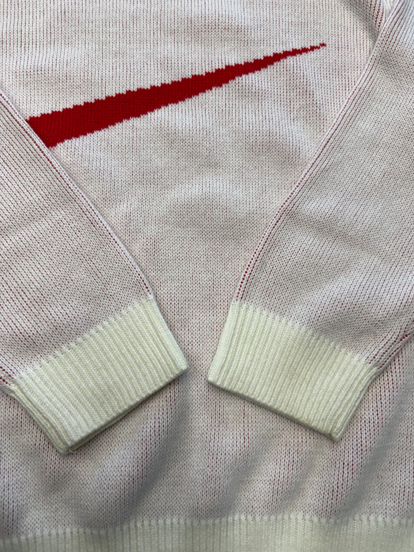 SS19 SUPREME NIKE SWOOSH SWEATER - WHITE/RED (2XL)