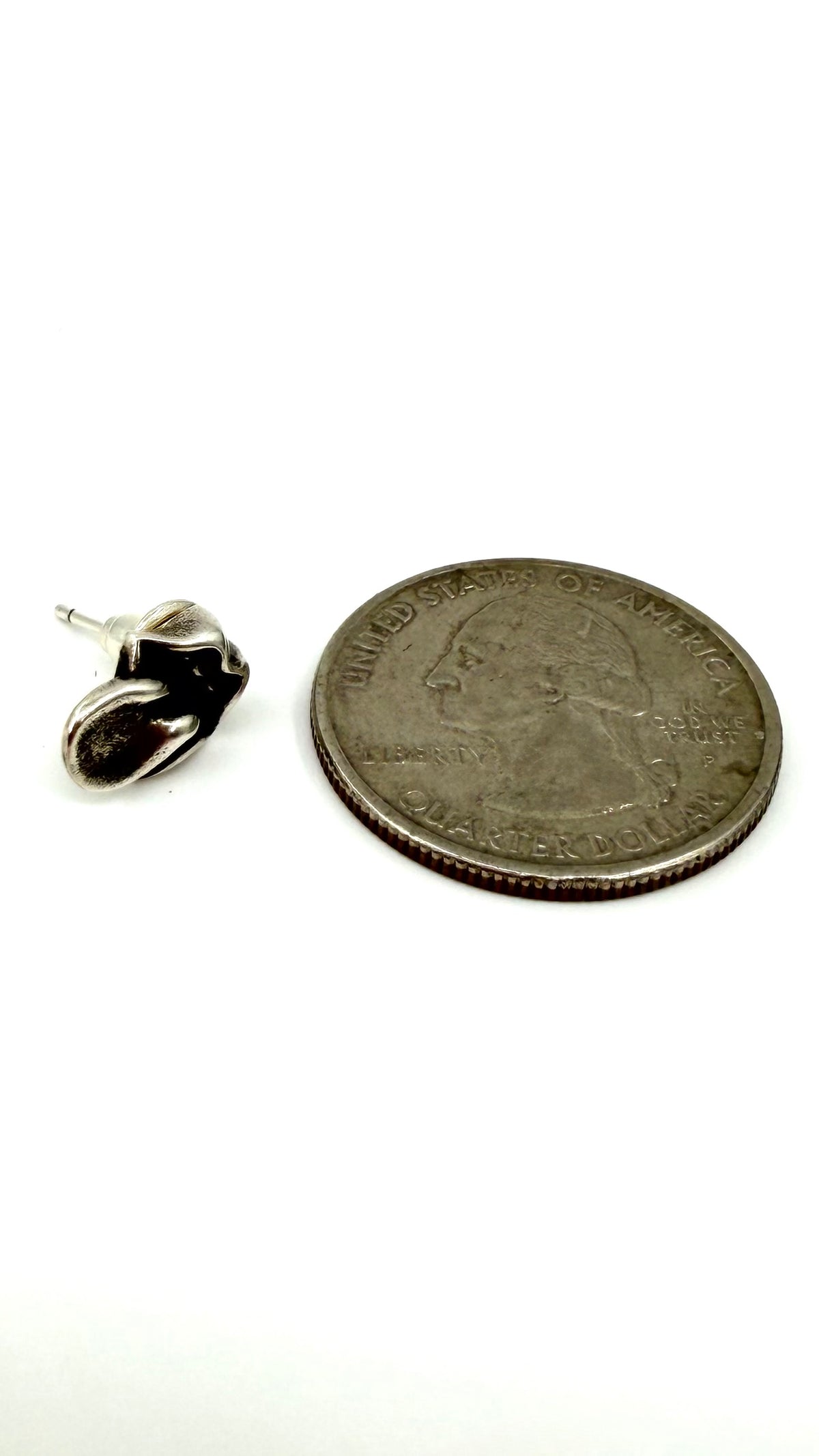 CHROME HEARTS SILVER ROLLING STONES TONGUE EARRINGS (SET OF 2)