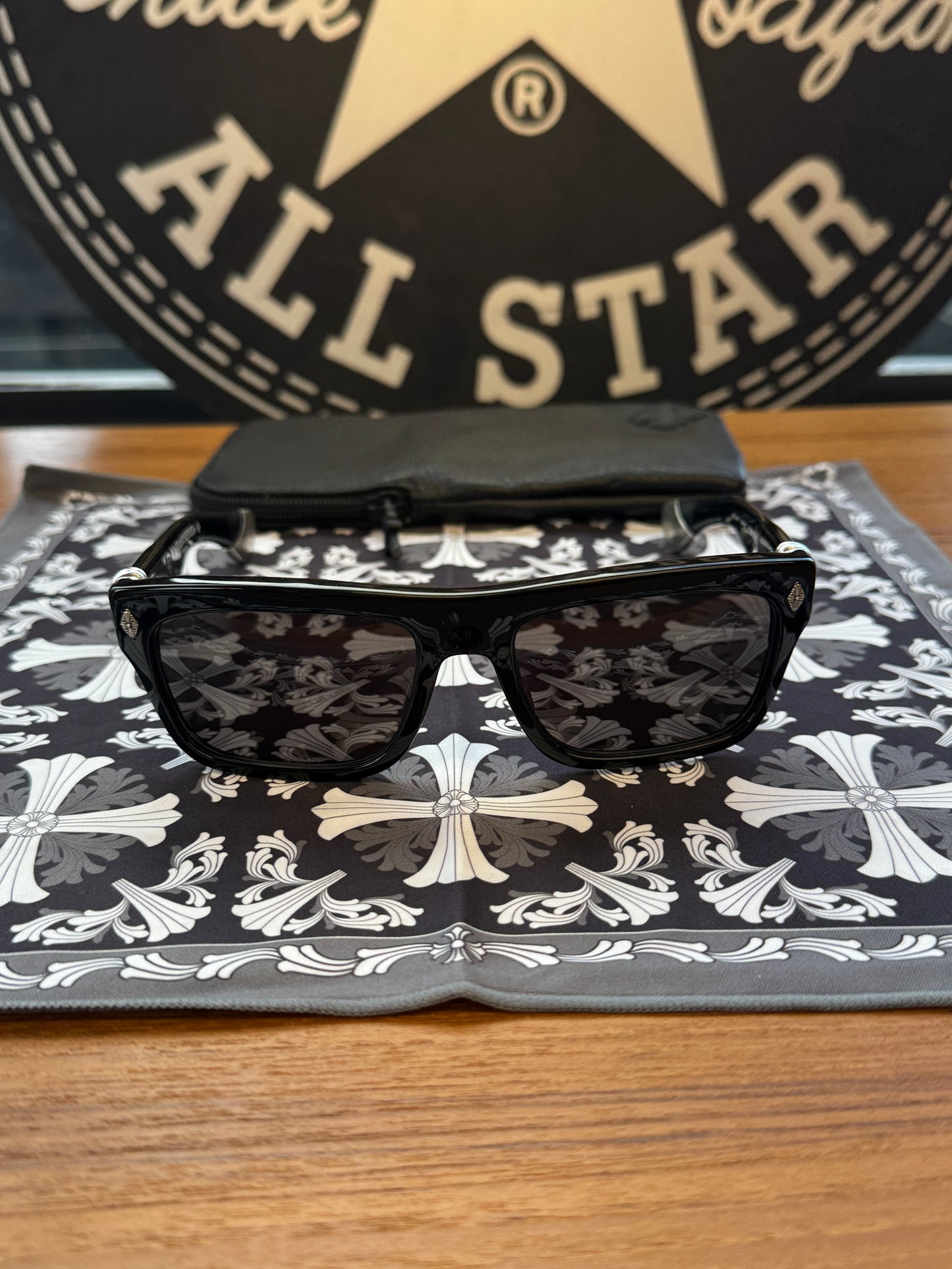 CHROME HEARTS SLUSS BUSSIN II BLACK SUNGLASSES + SILVER HARDWARE (COMES WITH CASE)