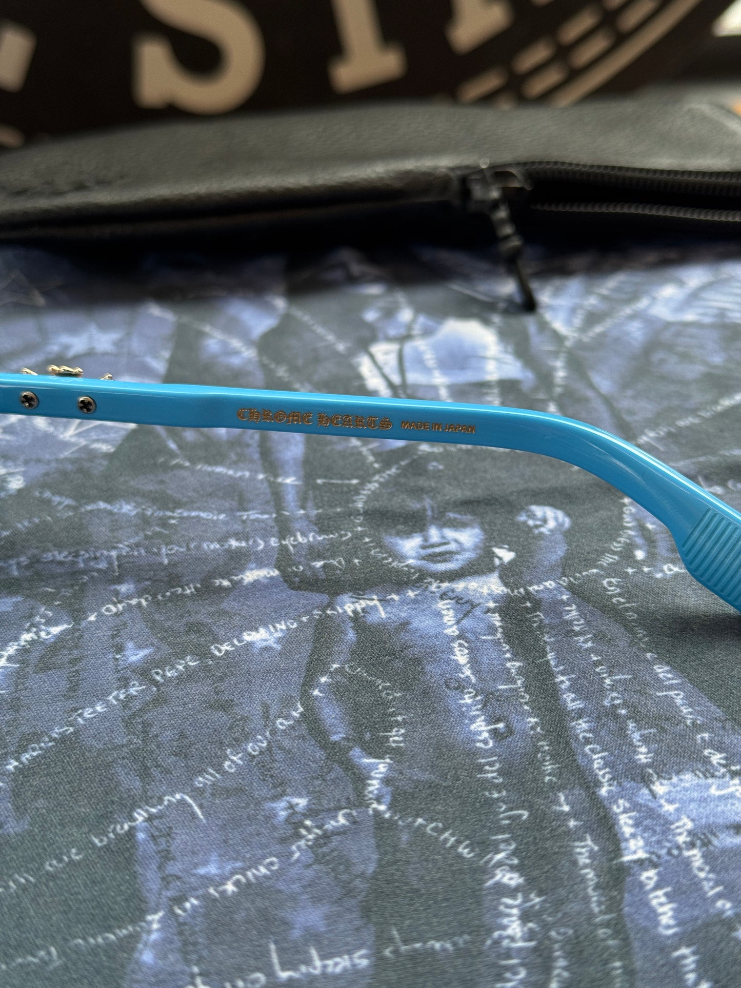 CHROME HEARTS ASSTRAVAGANT SUNGLASSES - BLUE/GOLD (WITH CLOTH AND CASE) - NEW