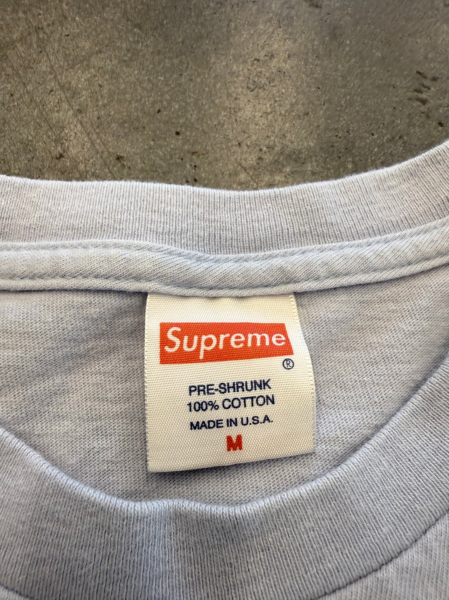 SS14 SUPREME 20TH ANNIVERSARY BOX LOGO TEE LIGHT BLUE