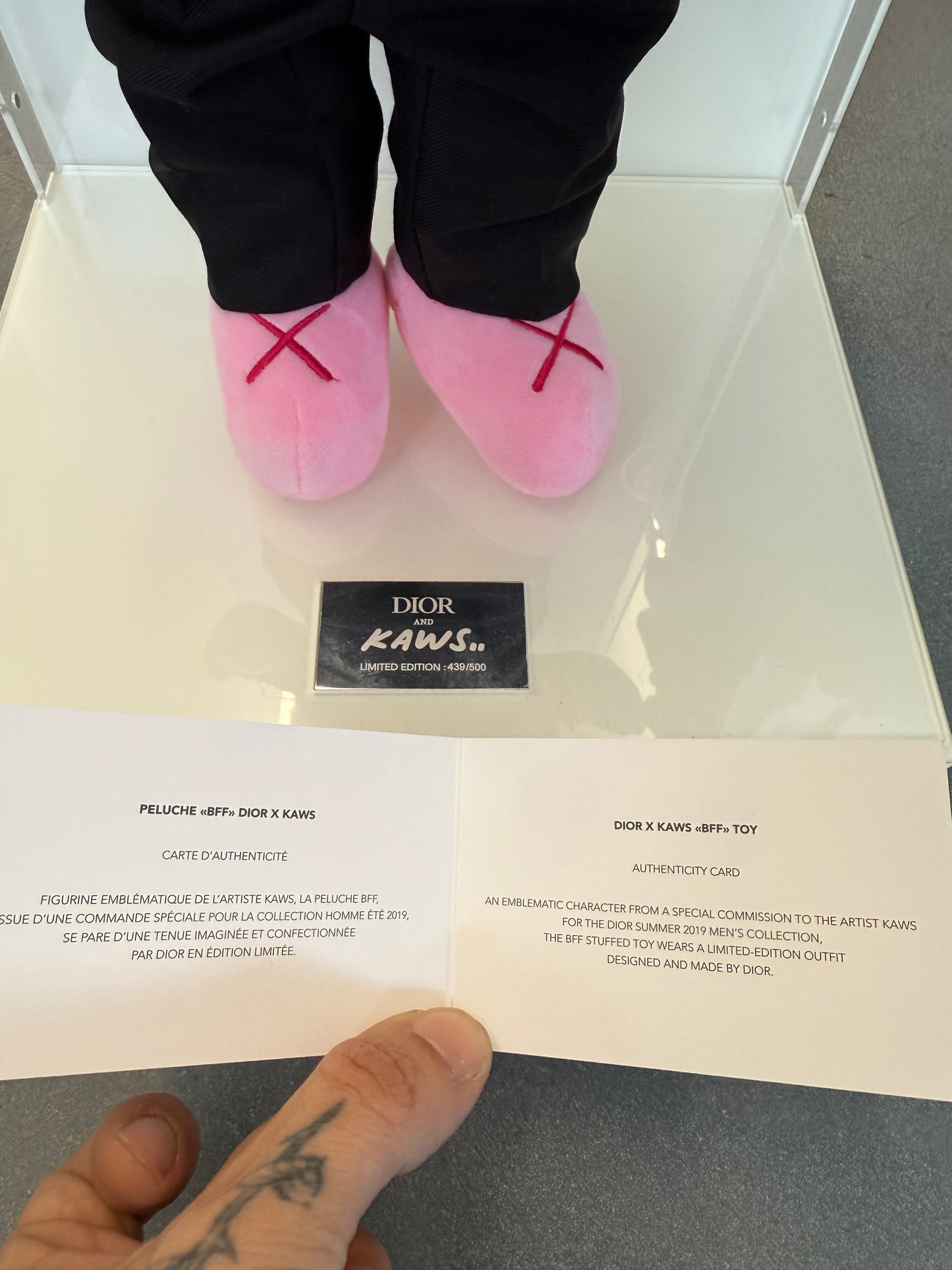 2019 KAWS BFF DIOR PLUSH SET OF 2 PINK #439 & BLACK #336