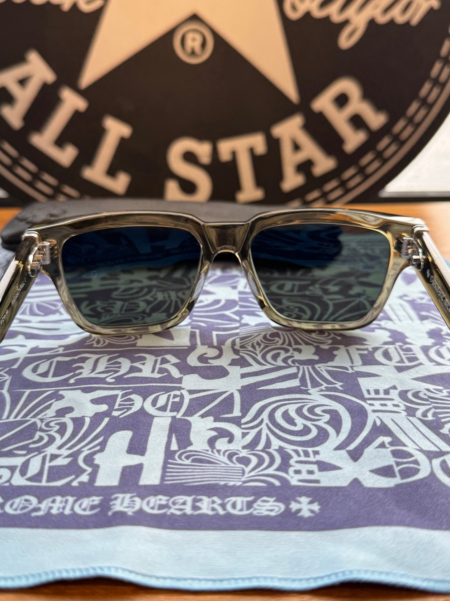 CHROME HEARTS MIDIXATHRILL I SUNGLASSES - CLEAR SMOKE GREY (BRAND NEW WITH CLOTH AND CASE)