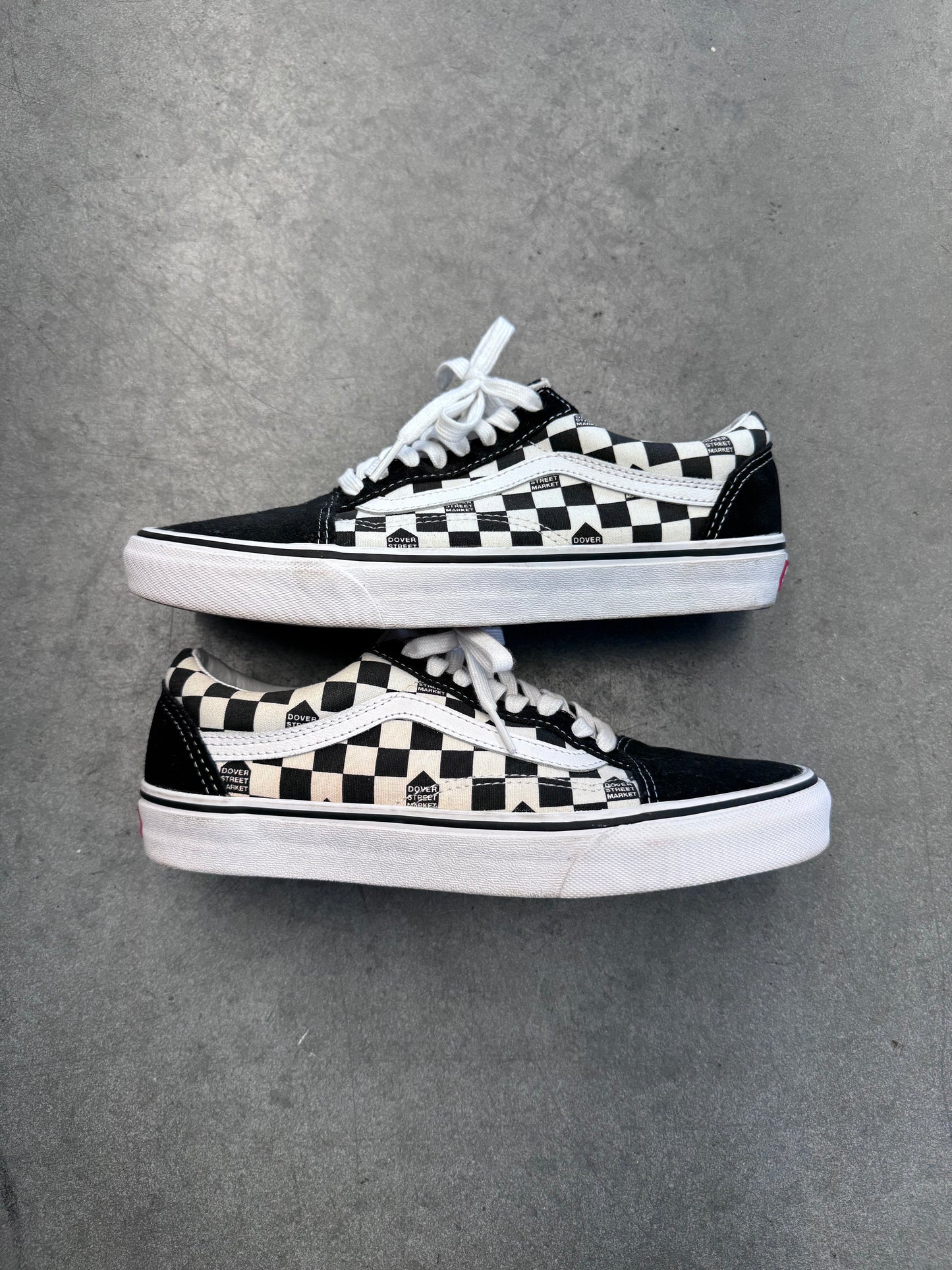 SIZE 8 VANS OLD SKOOL DSM CHECK DOVER STREET MARKET (PRE-OWNED NO NOX)