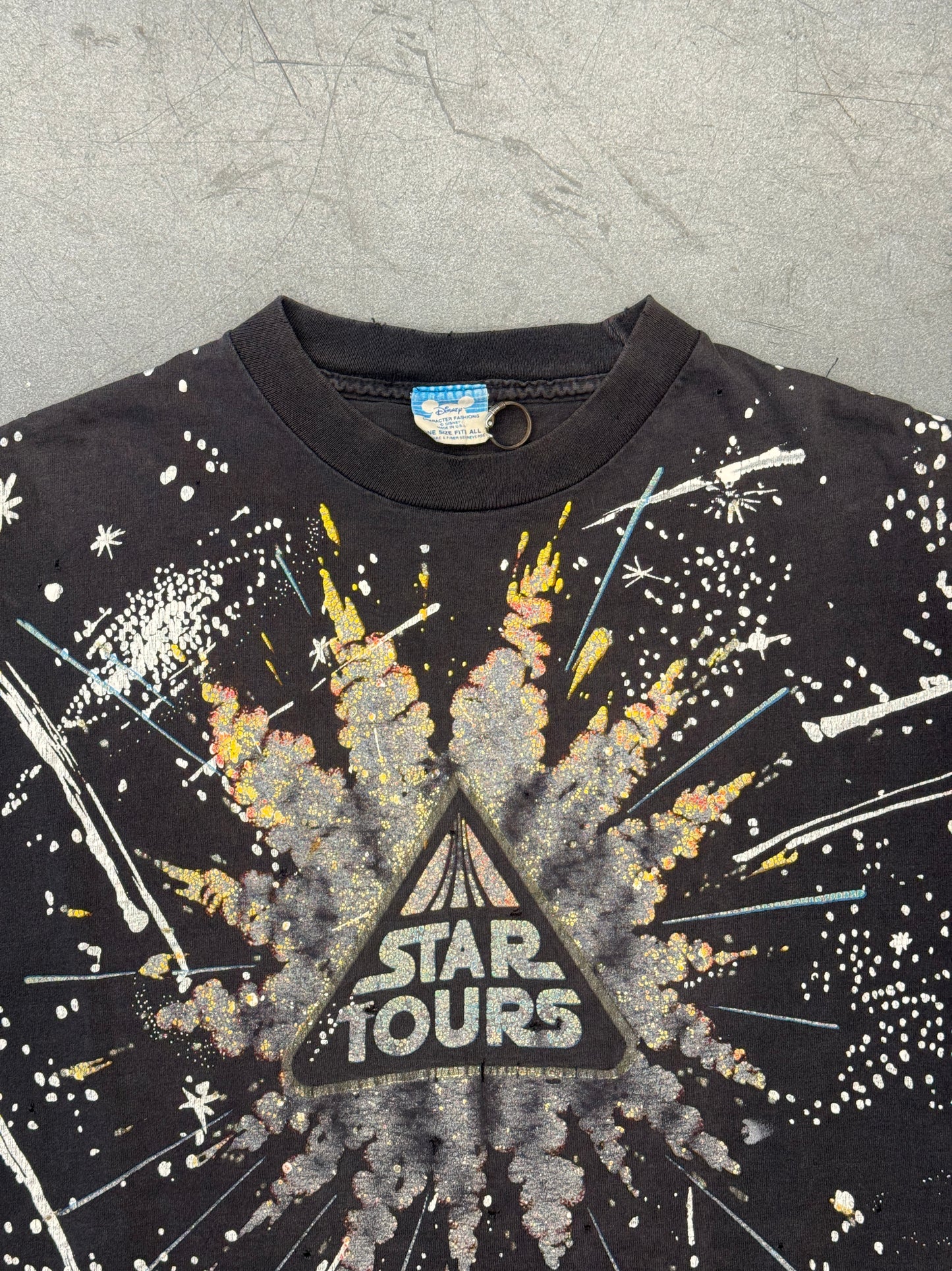 90S DISNEY STAR TOURS ALL OVER PRINT TEE (DISNEY TAG)