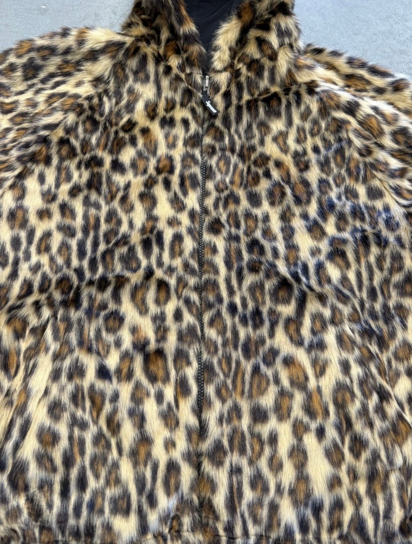 SS25 SUPREME FAUX FUR REVERSIBLE HOODED TRACK JACKET - NWT