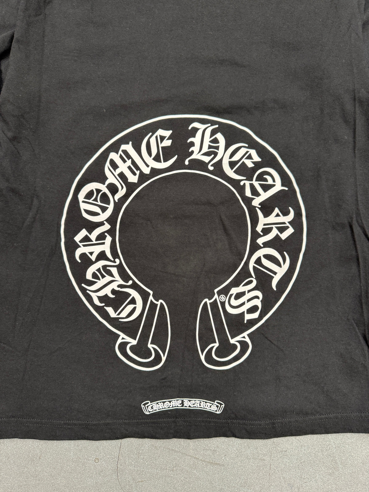 CHROME HEARTS HORSESHOE FLORAL LS - BLACK