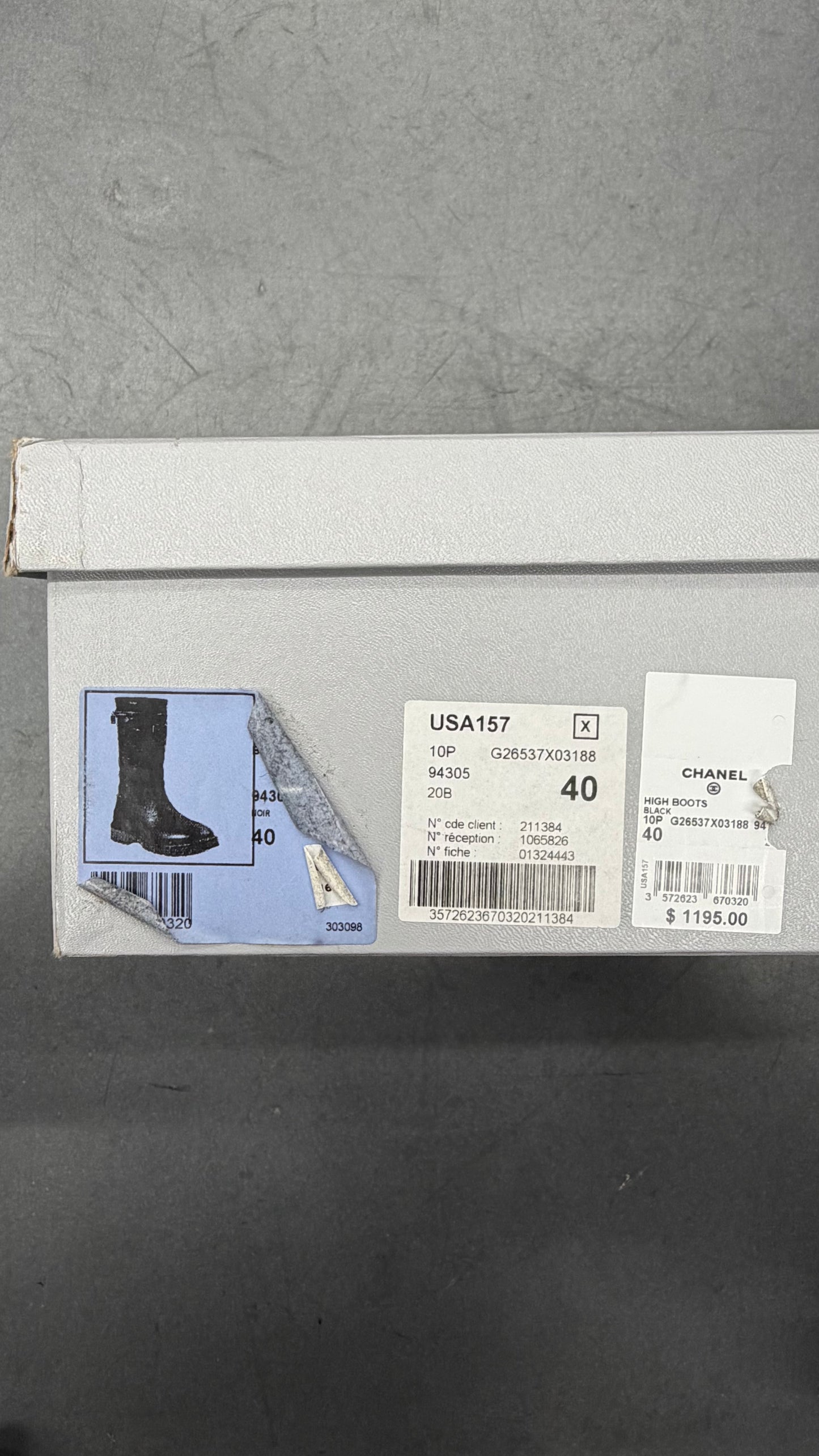2010 SIZE 40 CHANEL BLACK LEATHER MOTO BOOTS (PRE-OWNED WITH BOX)