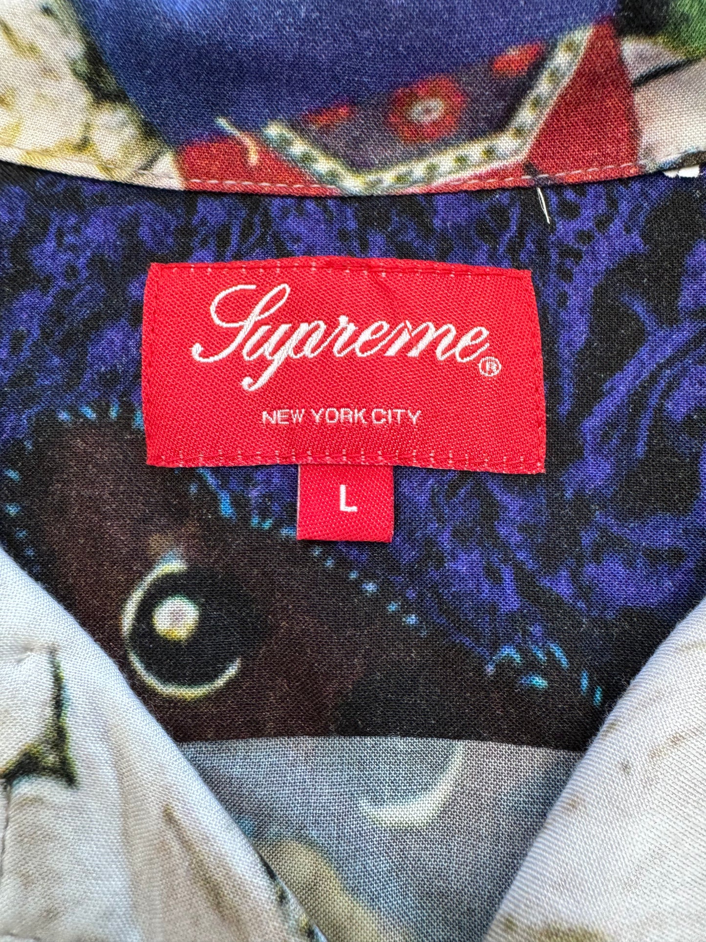 FW18 SUPREME X MIKE KELLY "MORE LOVE HOURS THAN CAN EVER BE REPAID RAYON SHIRT