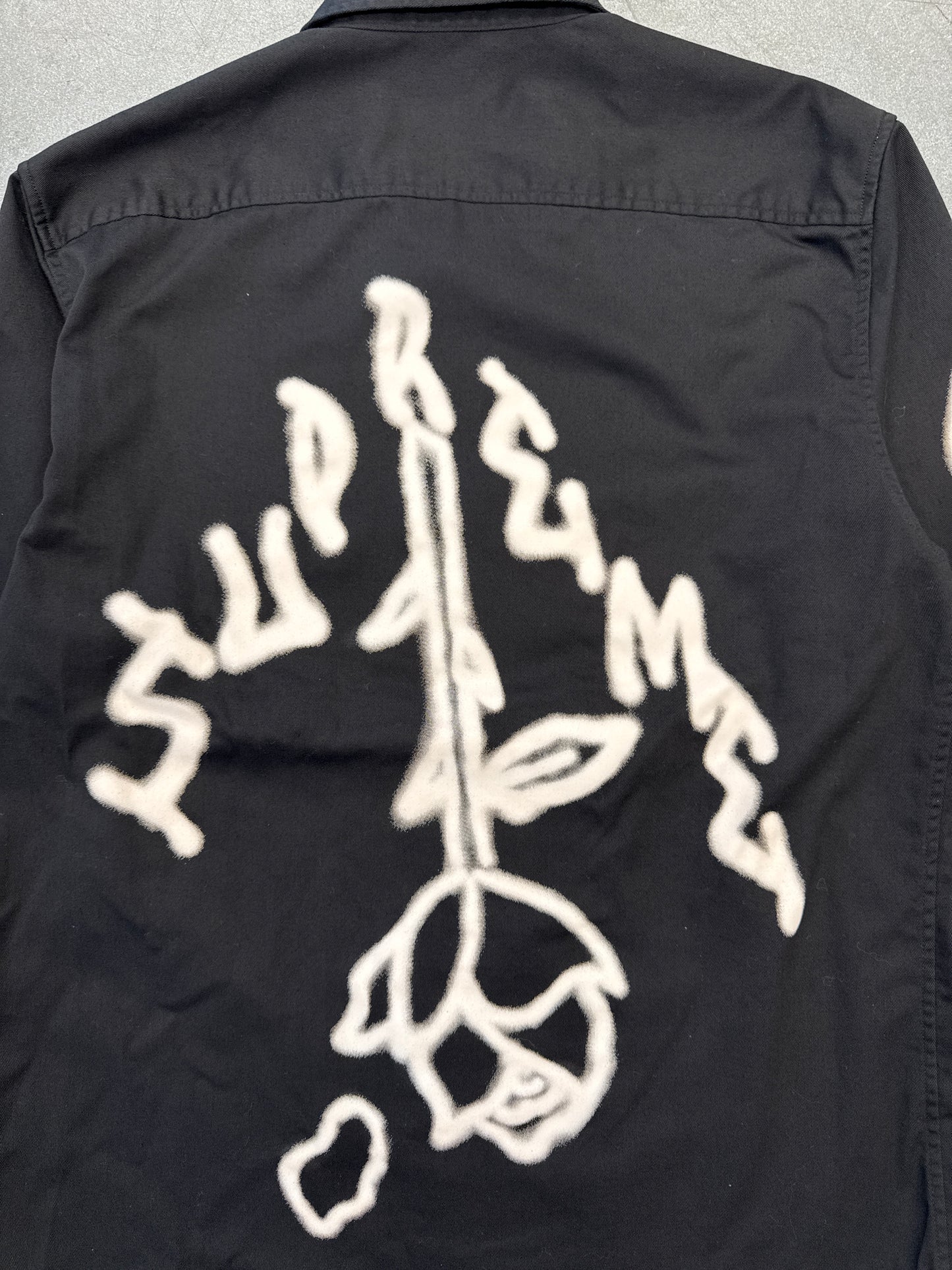 FW18 SUPREME ROSES LONG SLEEVE WORK SHIRT - BLACK